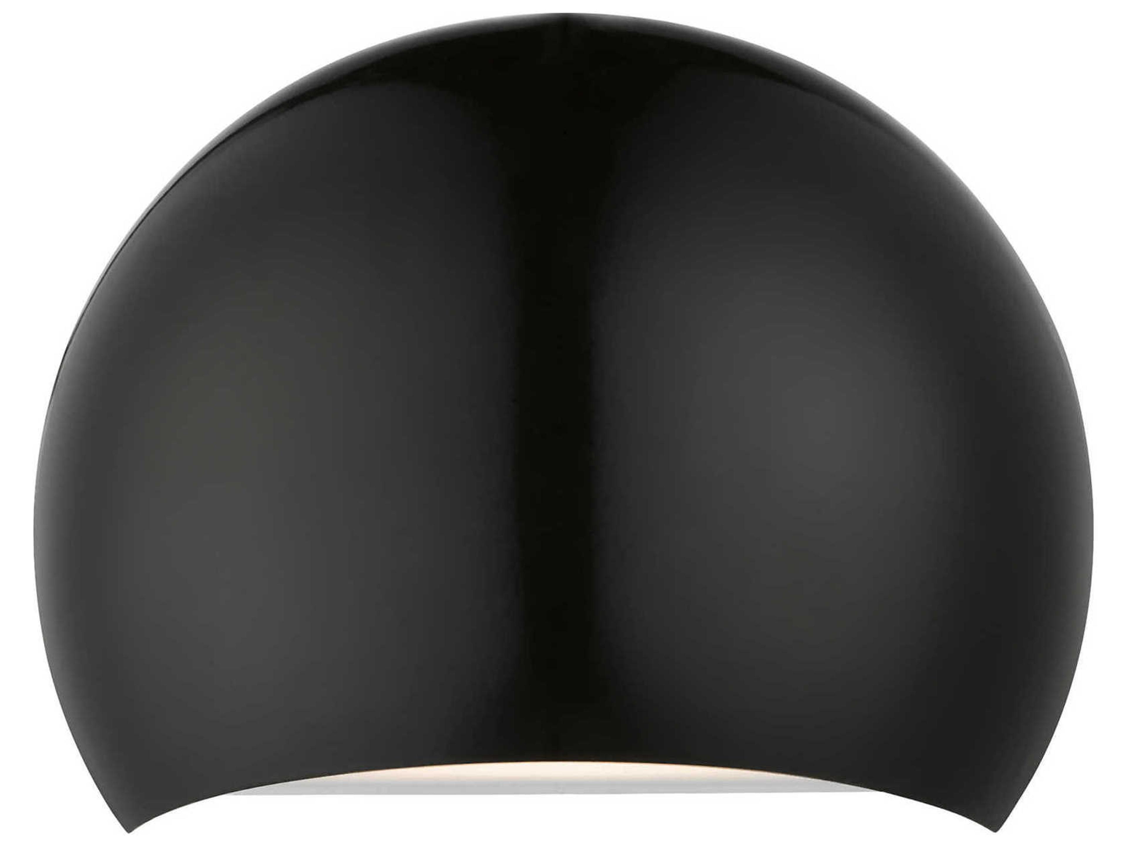 Livex Lighting Piedmont 1-Light Shiny Black White Wall Sconce