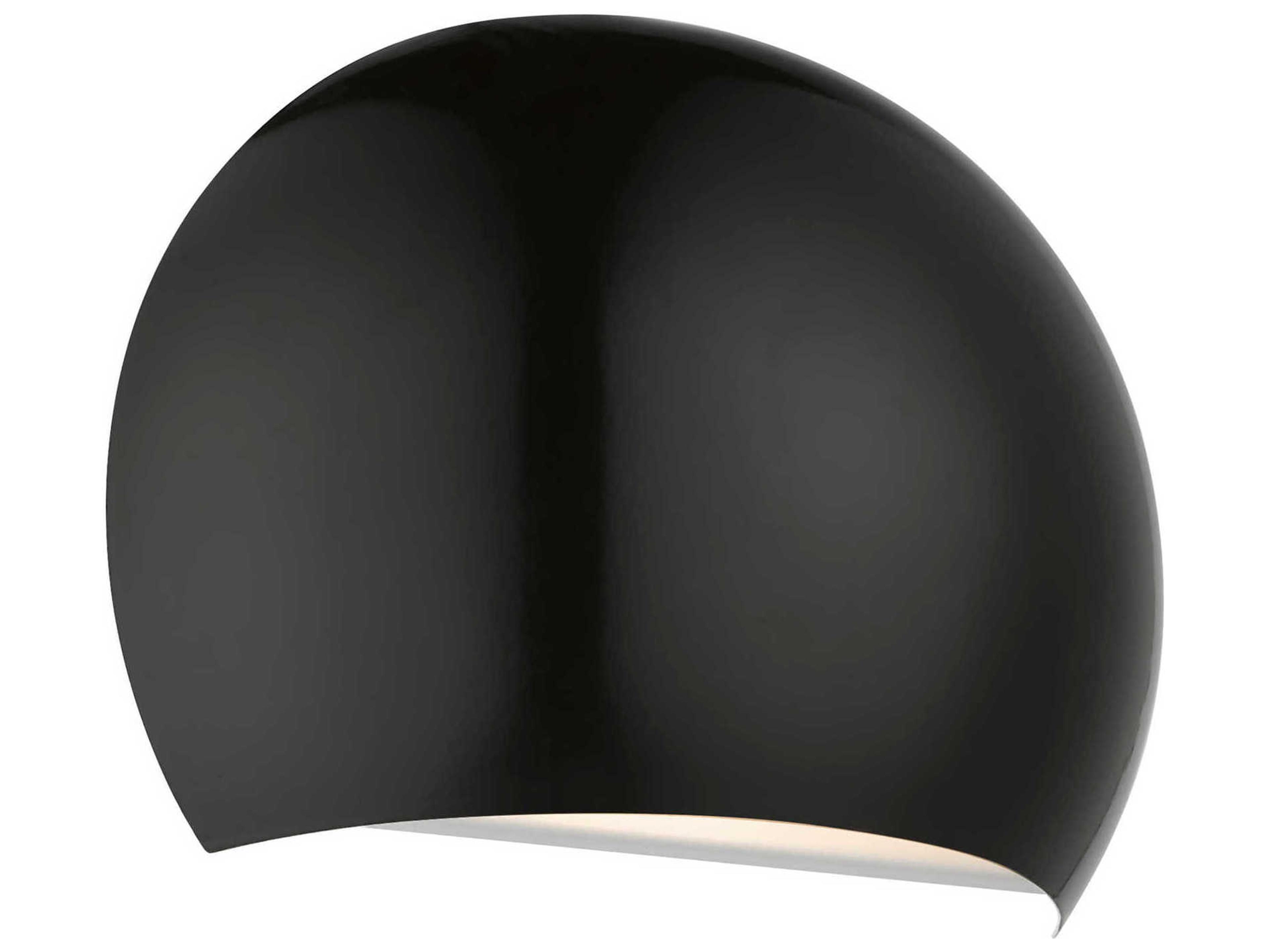 Livex Lighting Piedmont 1-Light Shiny Black White Wall Sconce