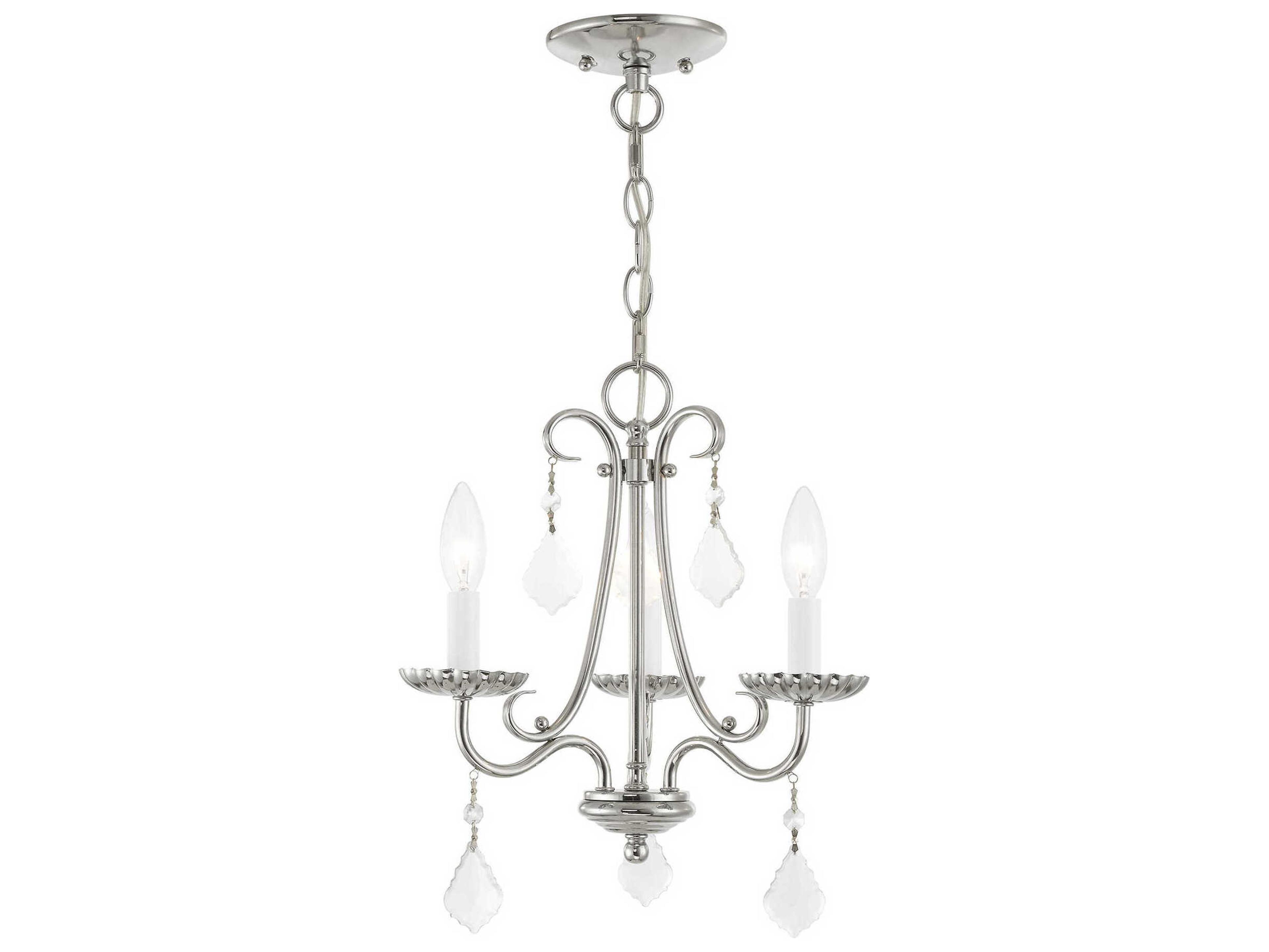 Daphne 3-Light Polished Chrome Crystal Candelabra Chandelier
