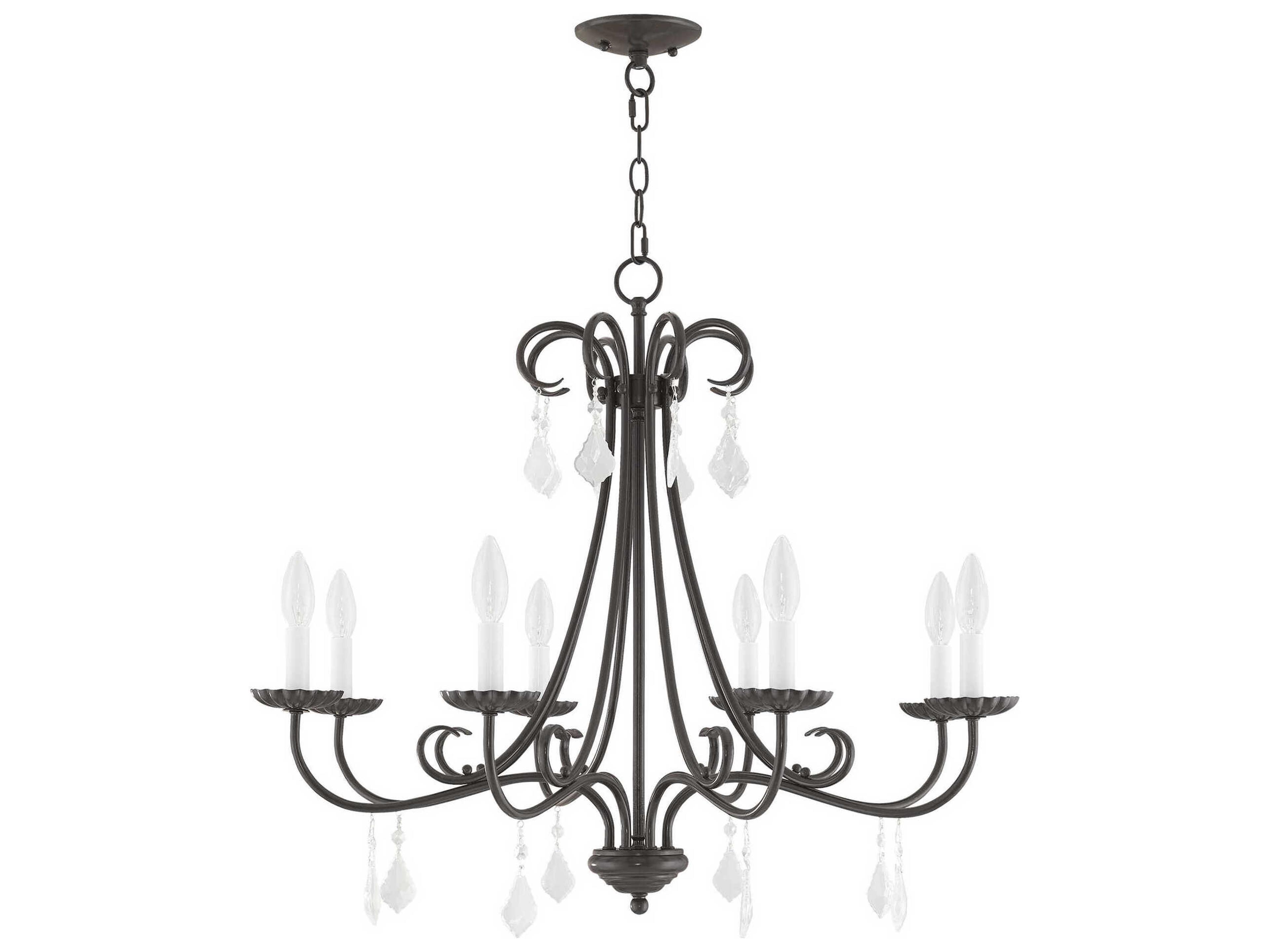 Livex Lighting Daphne 8-Light English Bronze Crystal Candelabra Chandelier