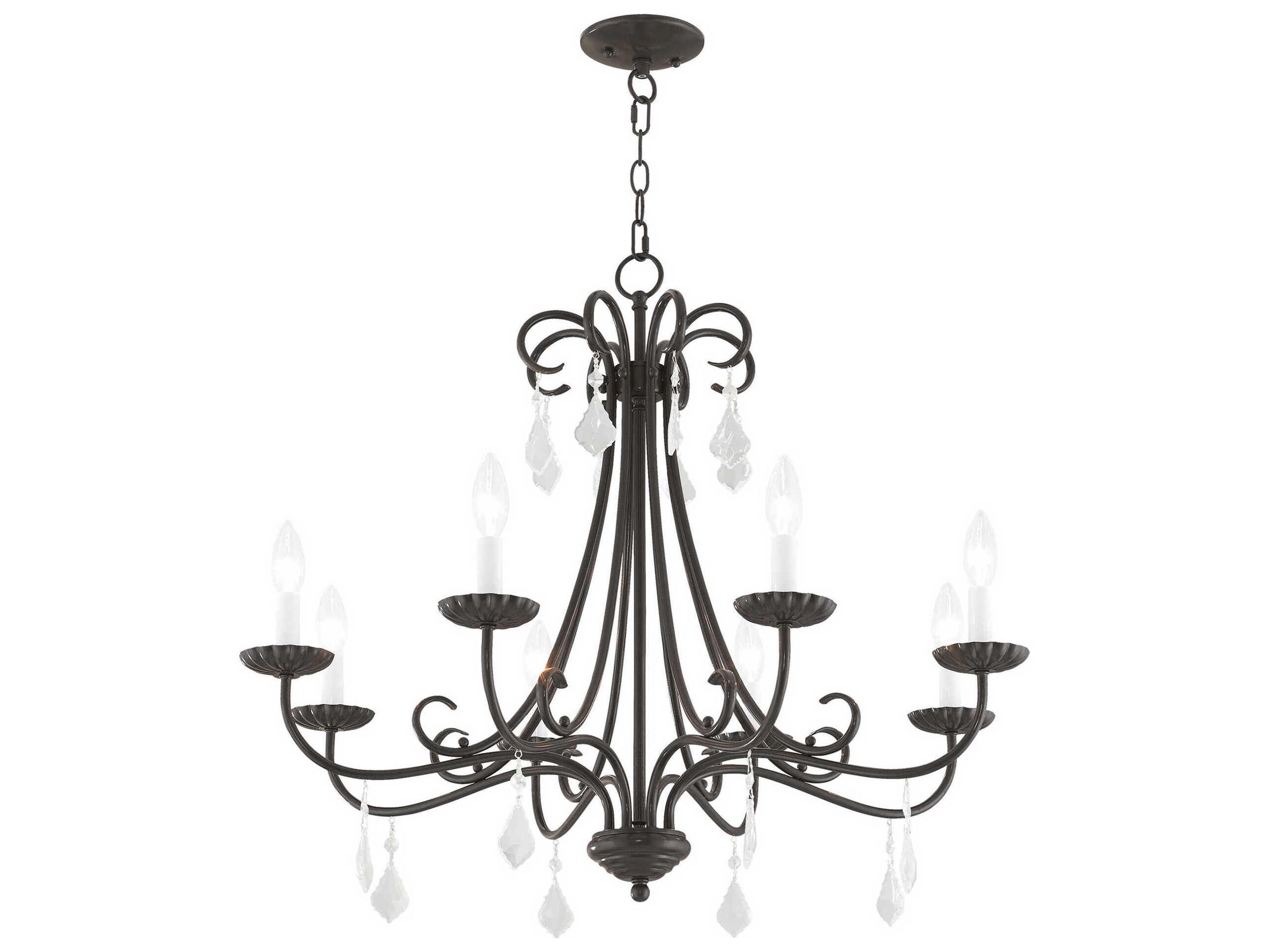Livex Lighting Daphne 8-Light English Bronze Crystal Candelabra Chandelier