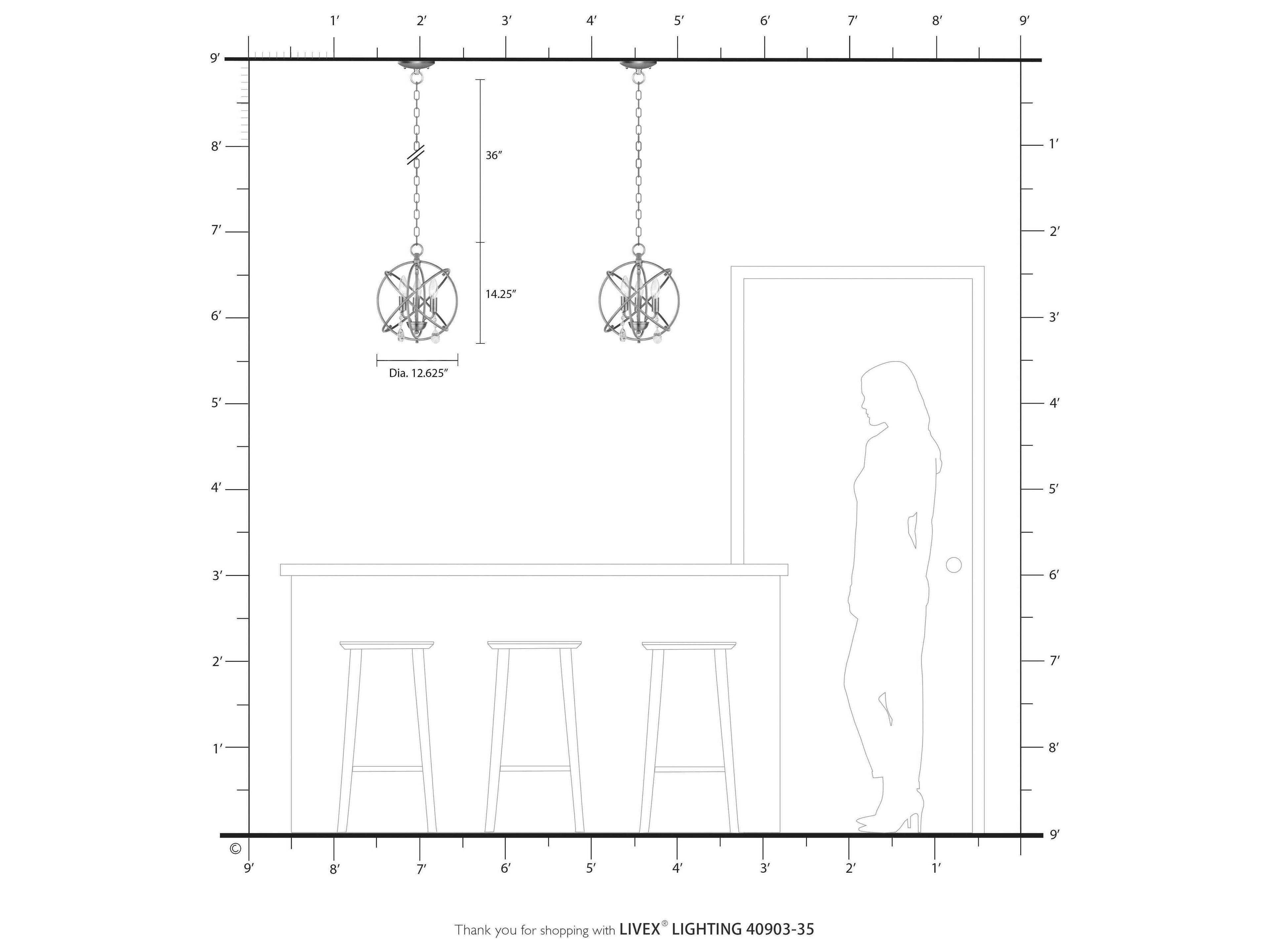 Livex Lighting Aria 3-Light Polished Nickel Crystal Candelabra Geometric Chandelier