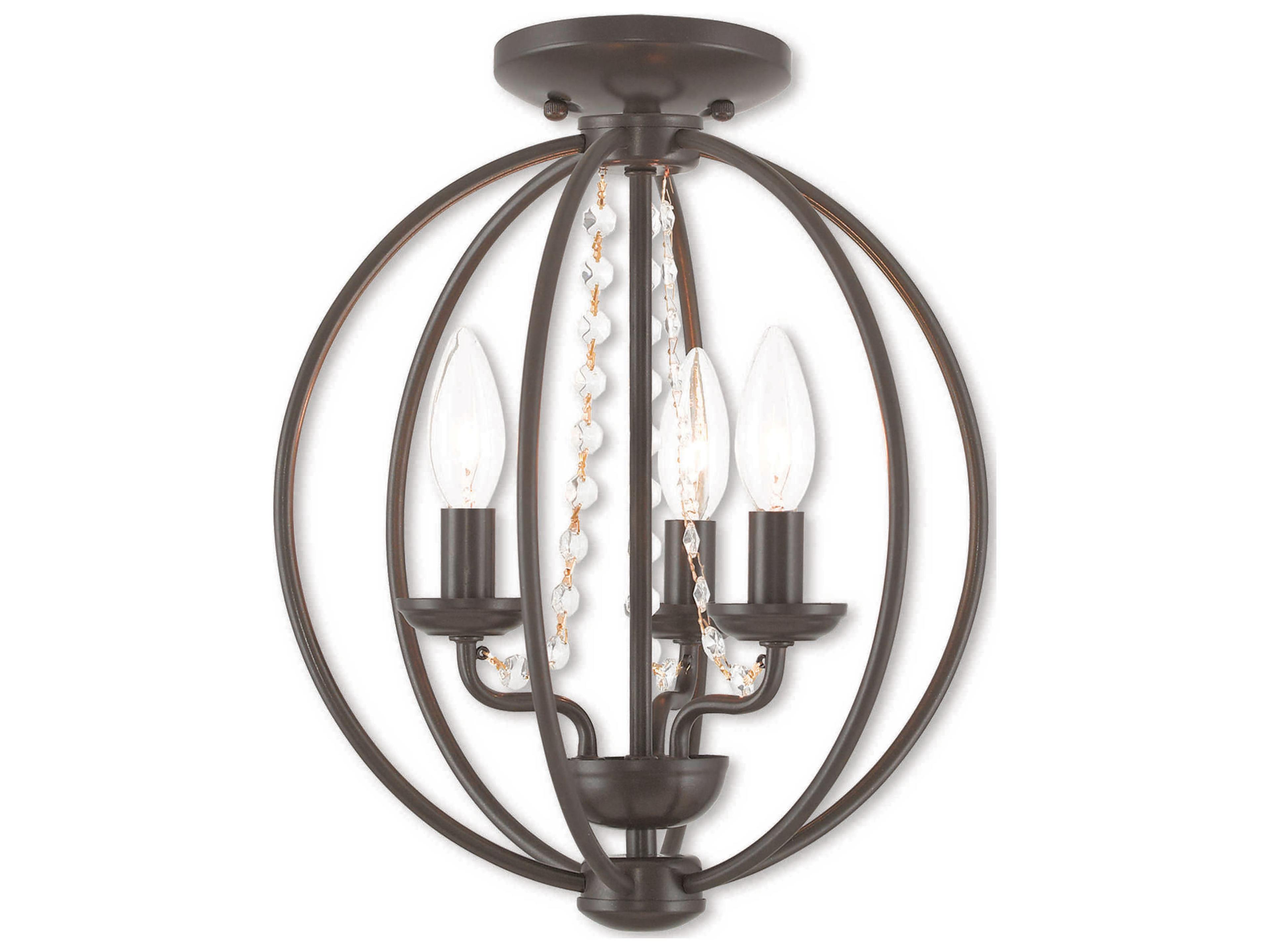 Livex Lighting Arabella 3-Light English Bronze Crystal Candelabra Chandelier