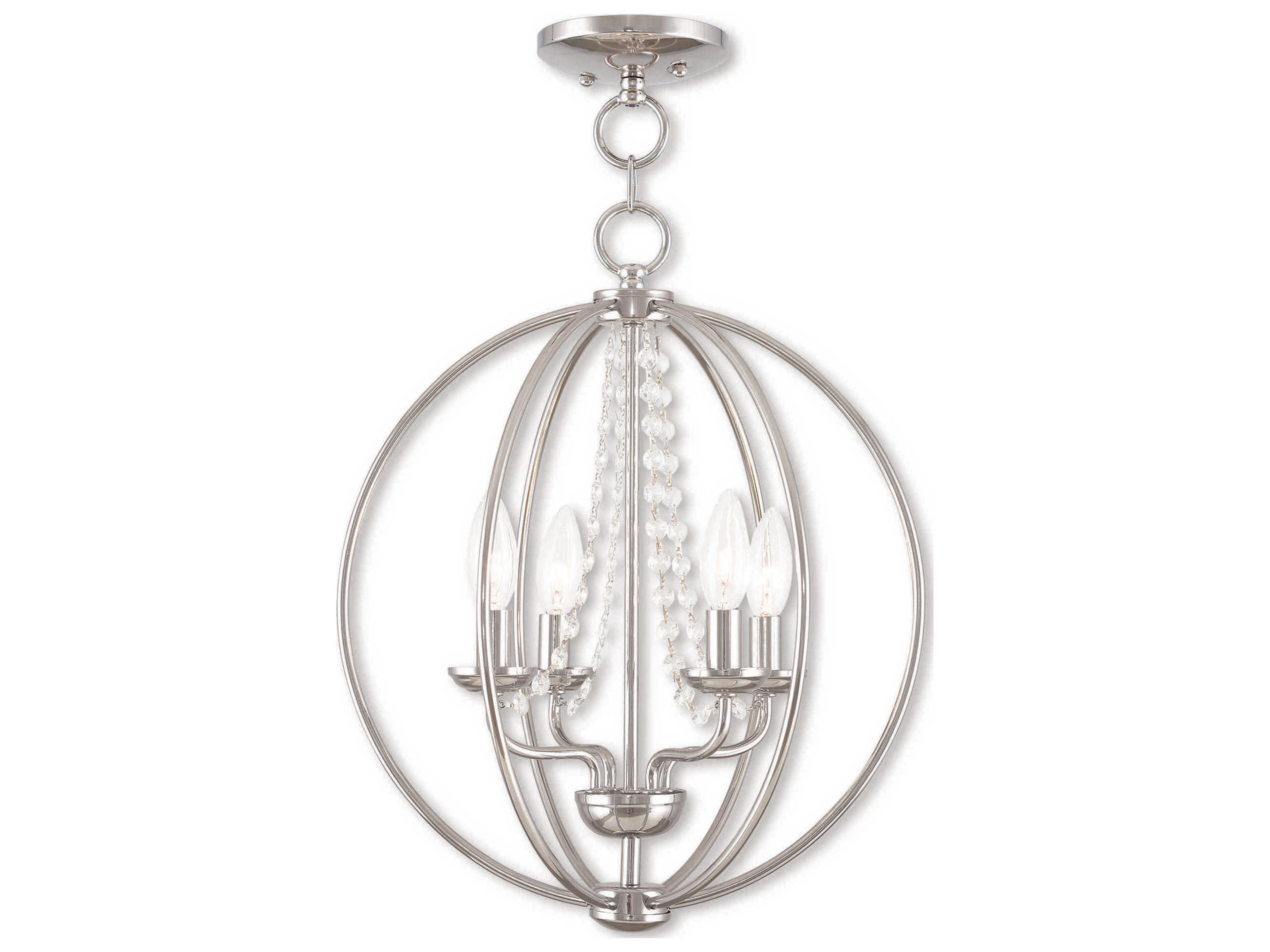 Arabella 4-Light Polished Chrome Crystal Candelabra Chandelier