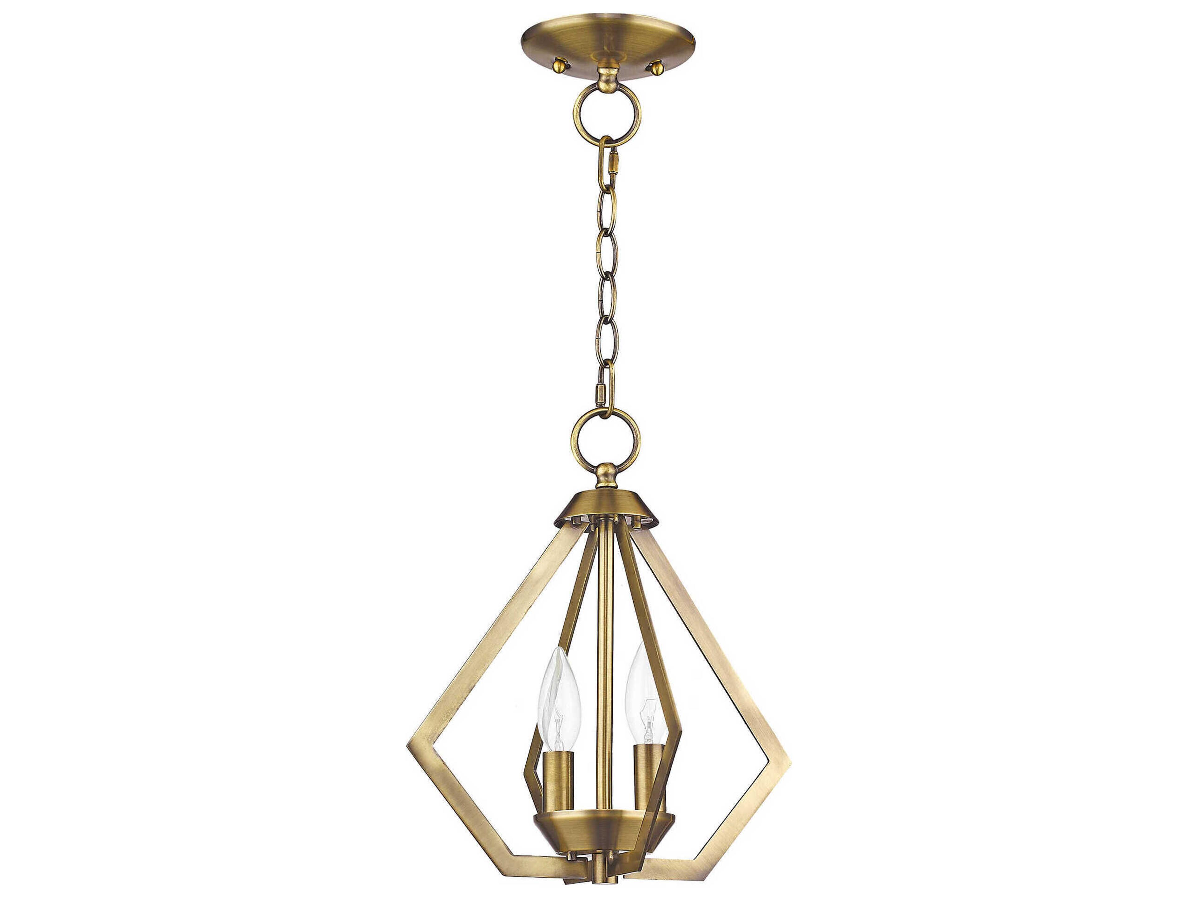 Livex Lighting Prism 2-Light Antique Brass Mini Pendant