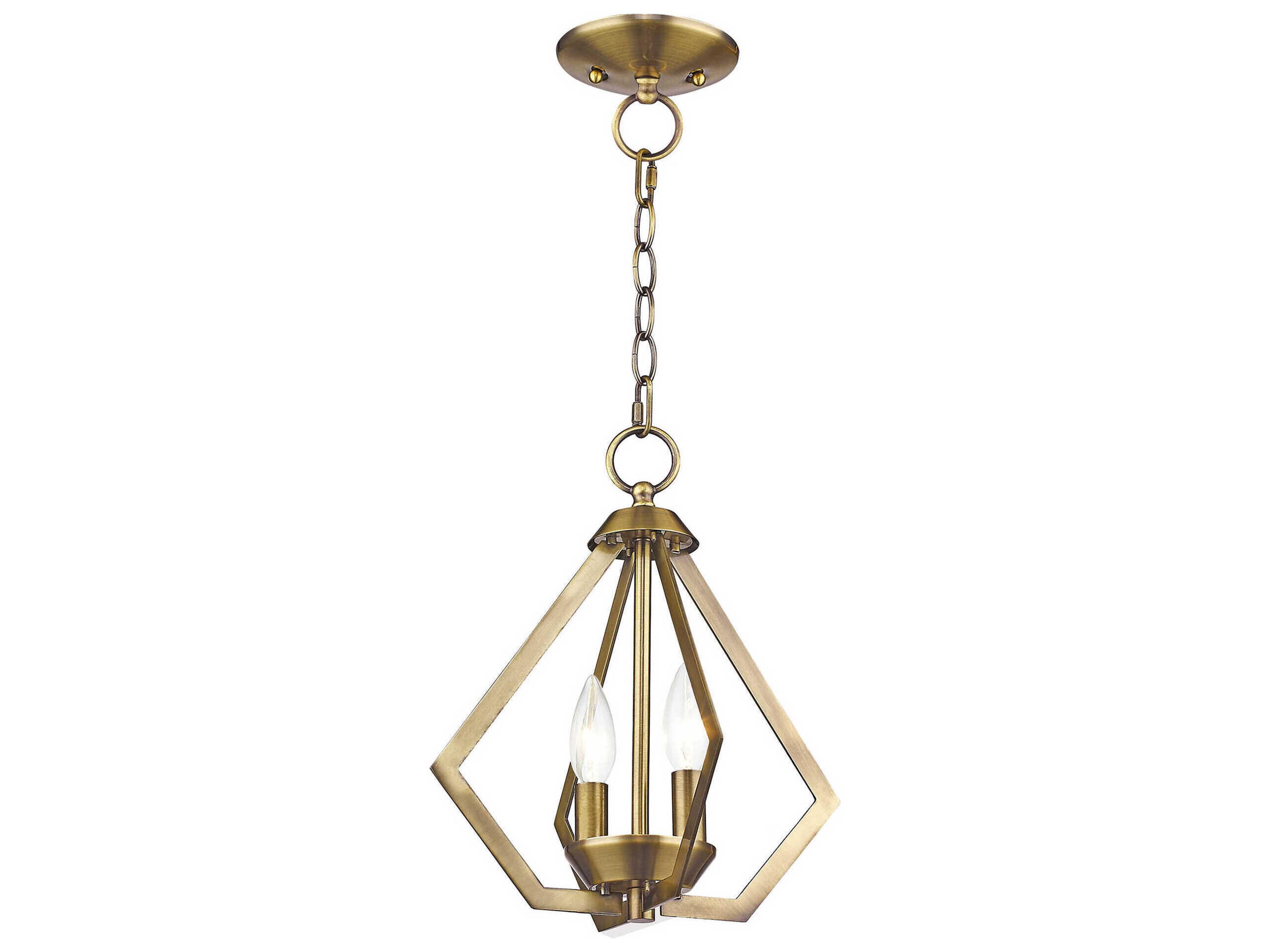 Livex Lighting Prism 2-Light Antique Brass Mini Pendant