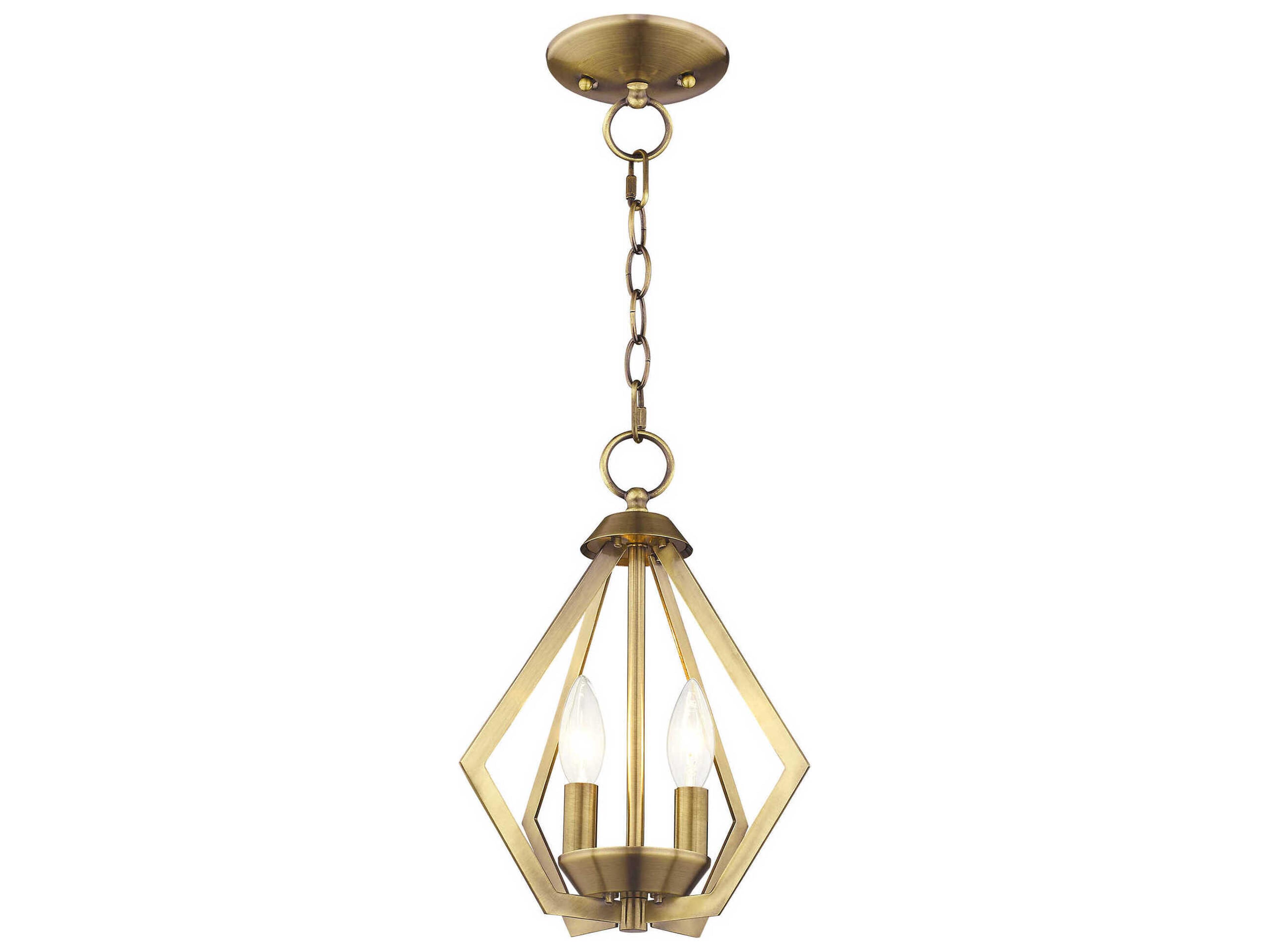 Livex Lighting Prism 2-Light Antique Brass Mini Pendant