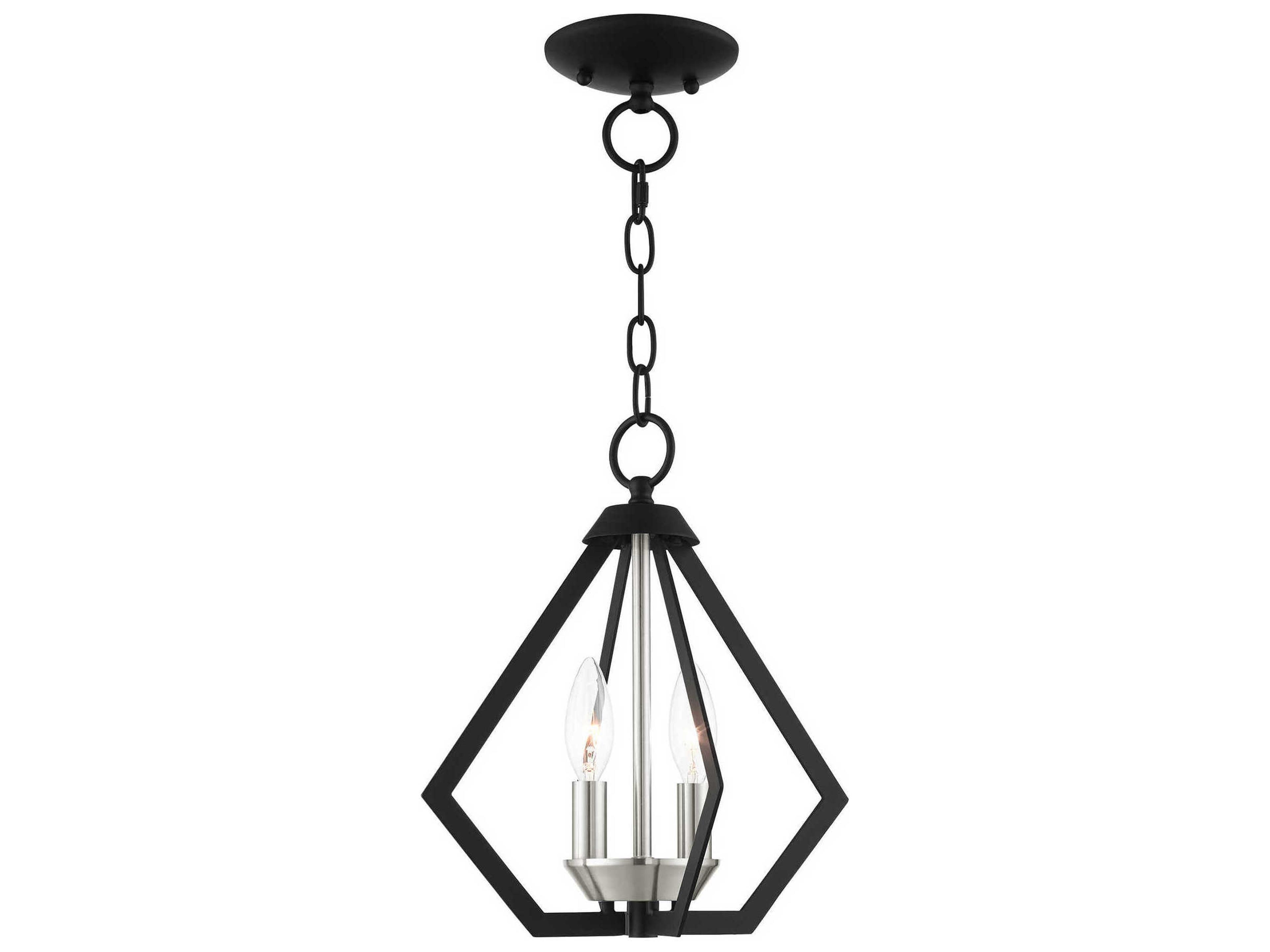 Prism 2-Light Black Brushed Nickel Mini Pendant