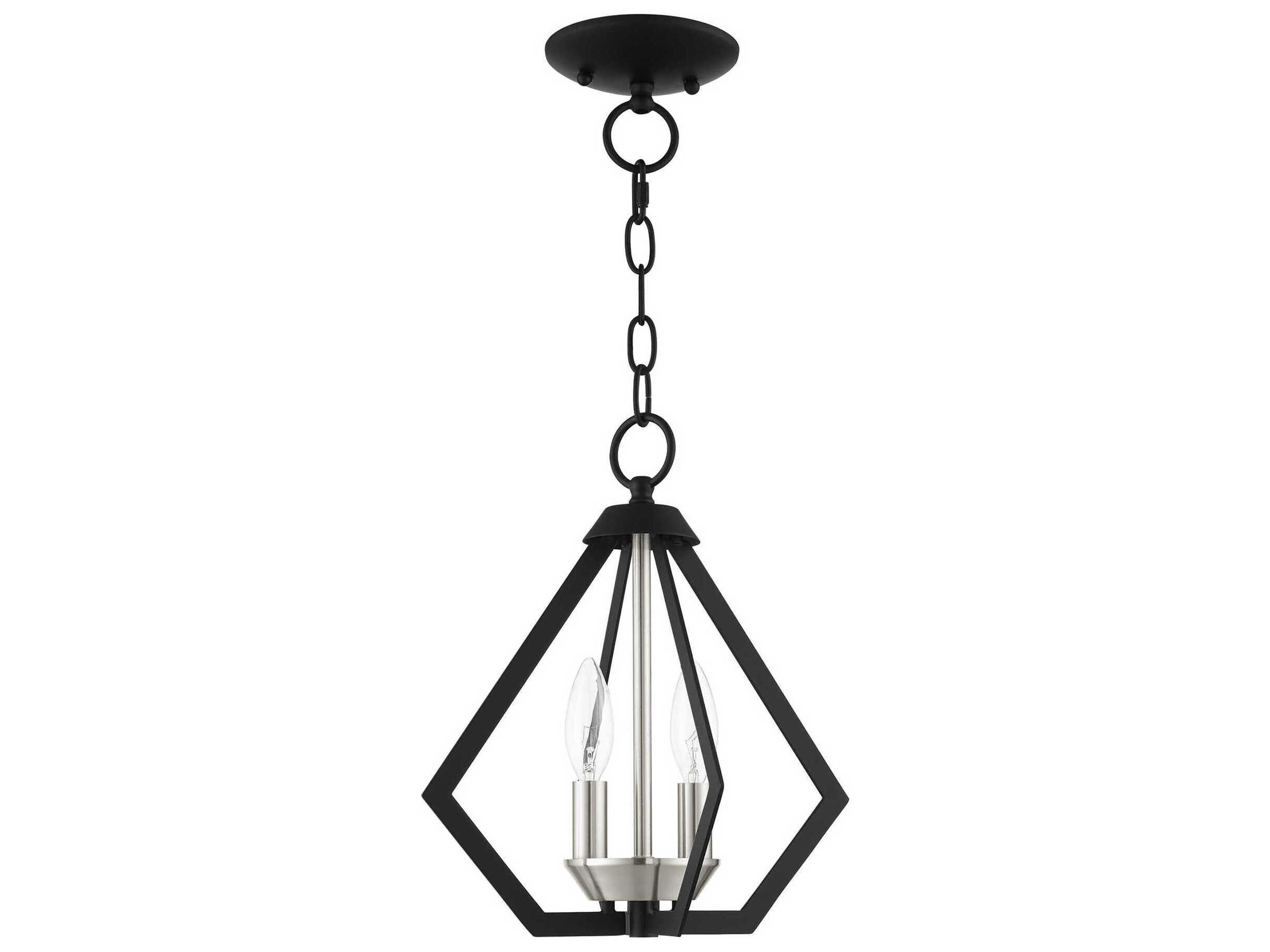 Livex Lighting Prism 2-Light Black Brushed Nickel Mini Pendant