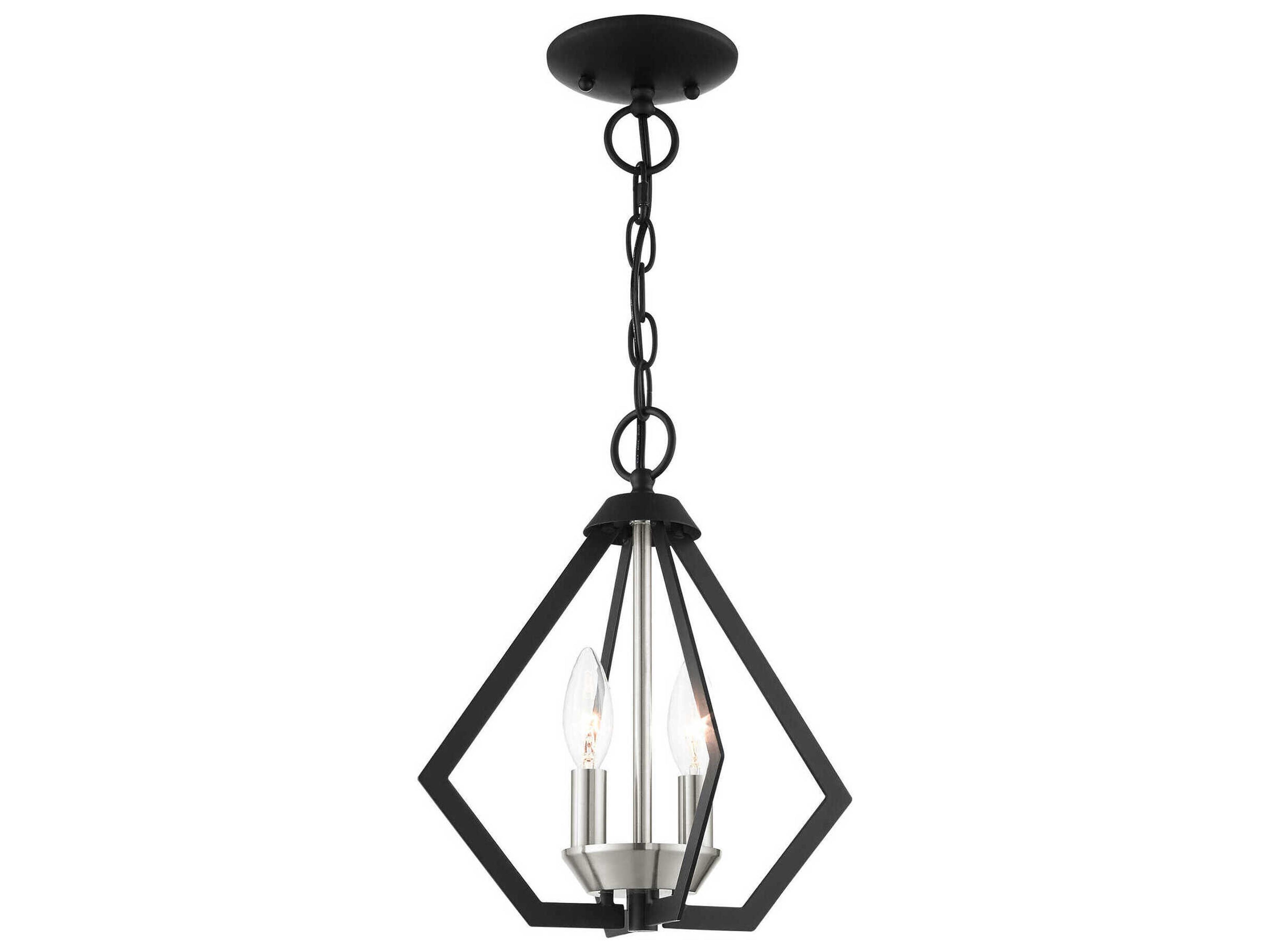 Livex Lighting Prism 2-Light Black Brushed Nickel Mini Pendant