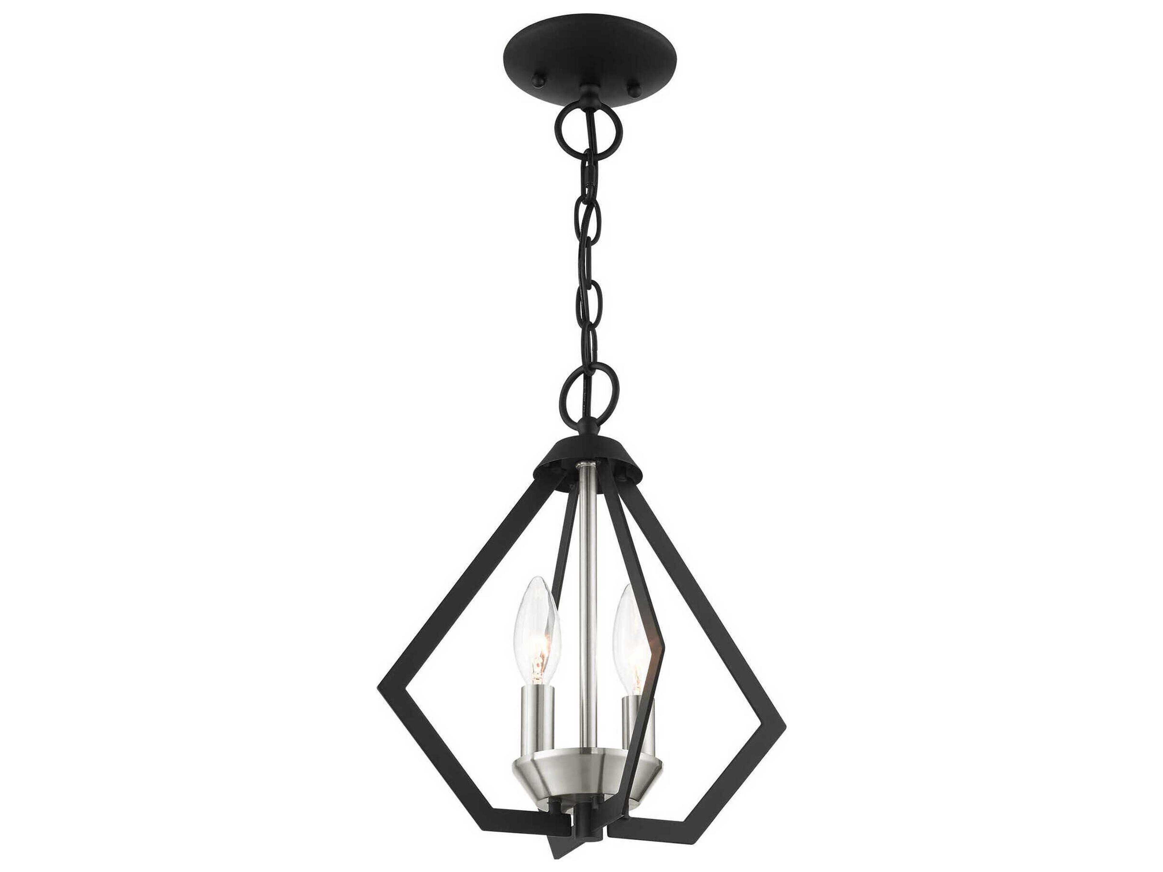 Livex Lighting Prism 2-Light Black Brushed Nickel Mini Pendant