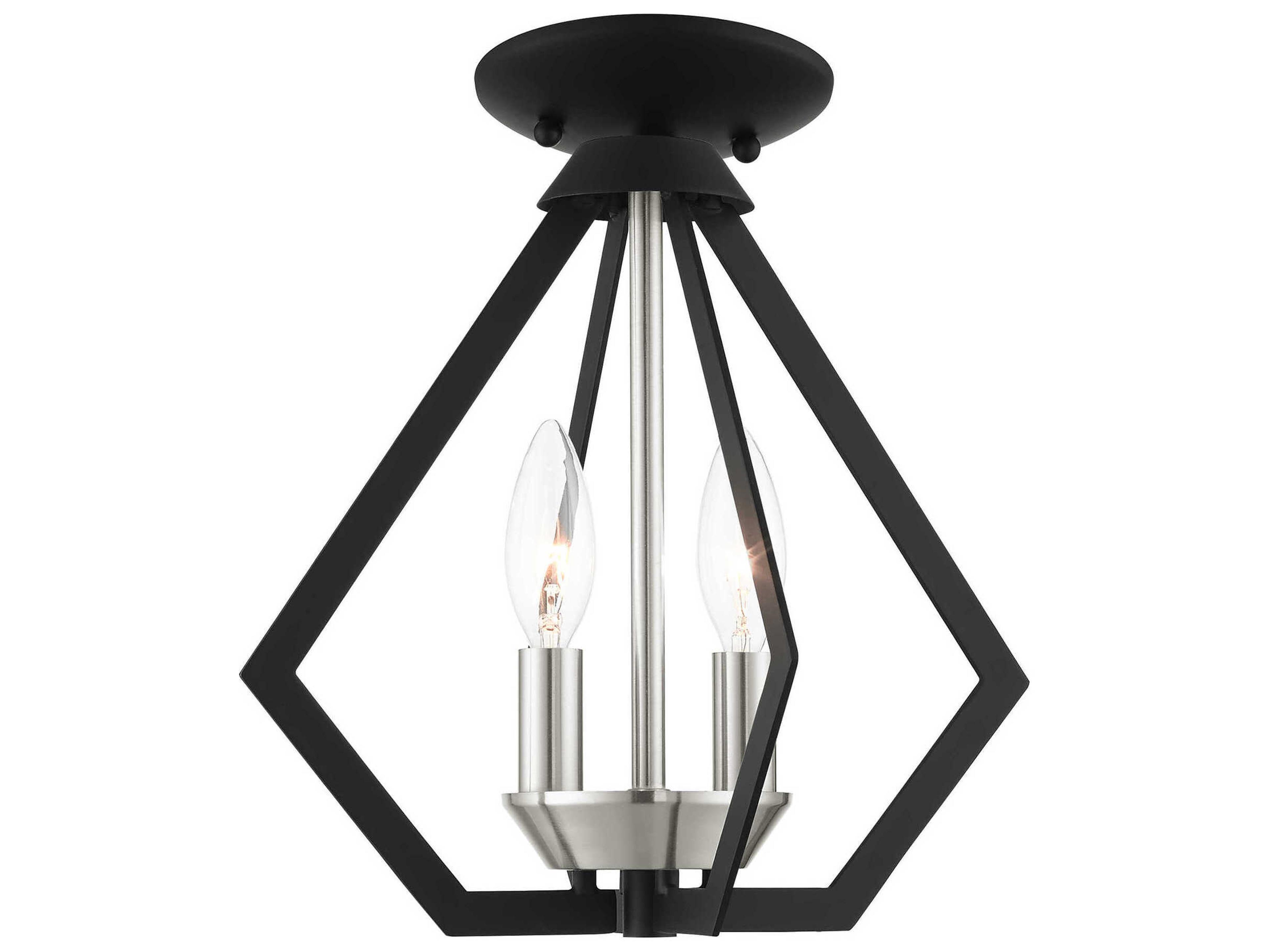 Livex Lighting Prism 2-Light Black Brushed Nickel Mini Pendant