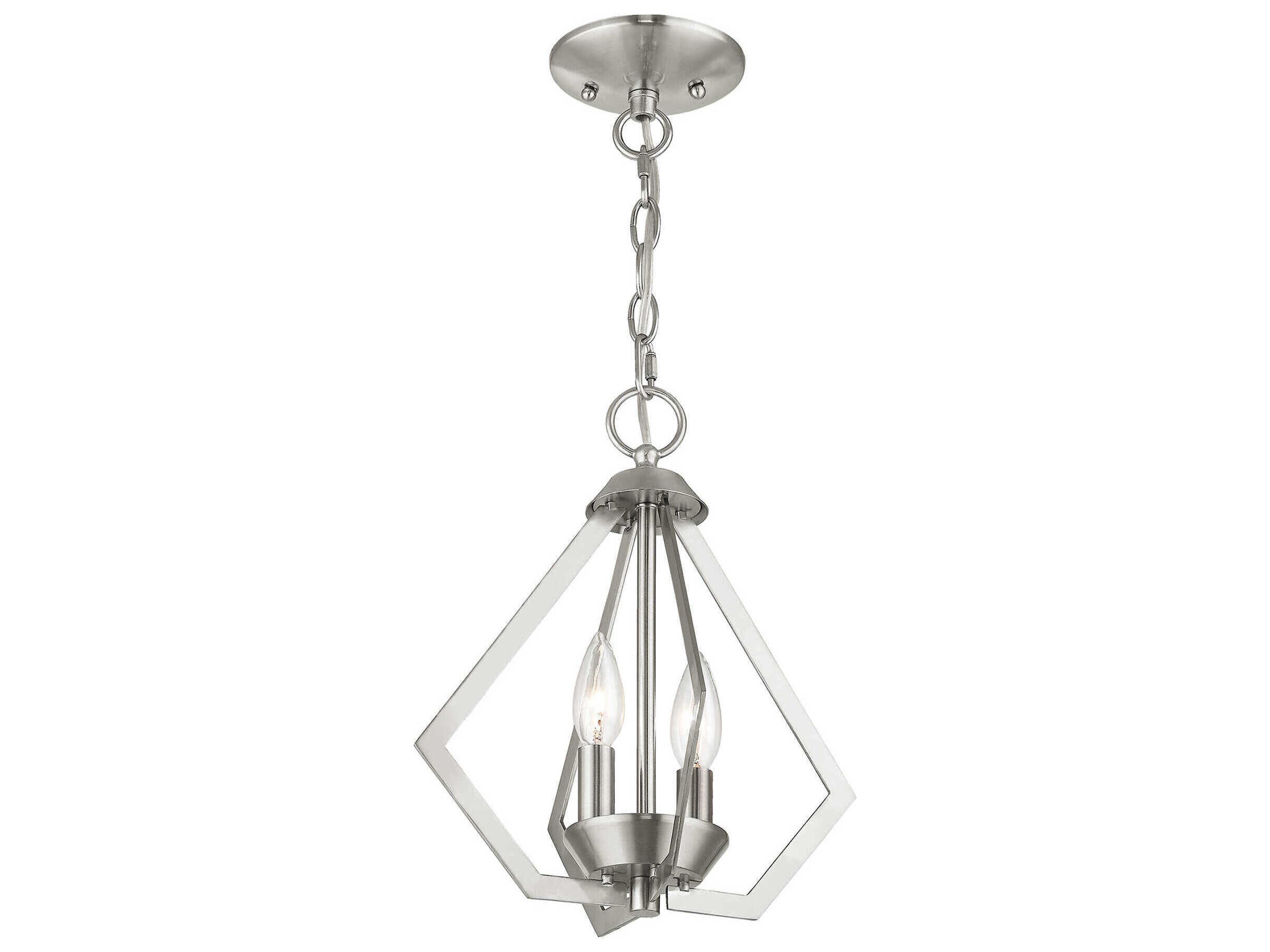 Livex Lighting Prism 2-Light Brushed Nickel Mini Pendant