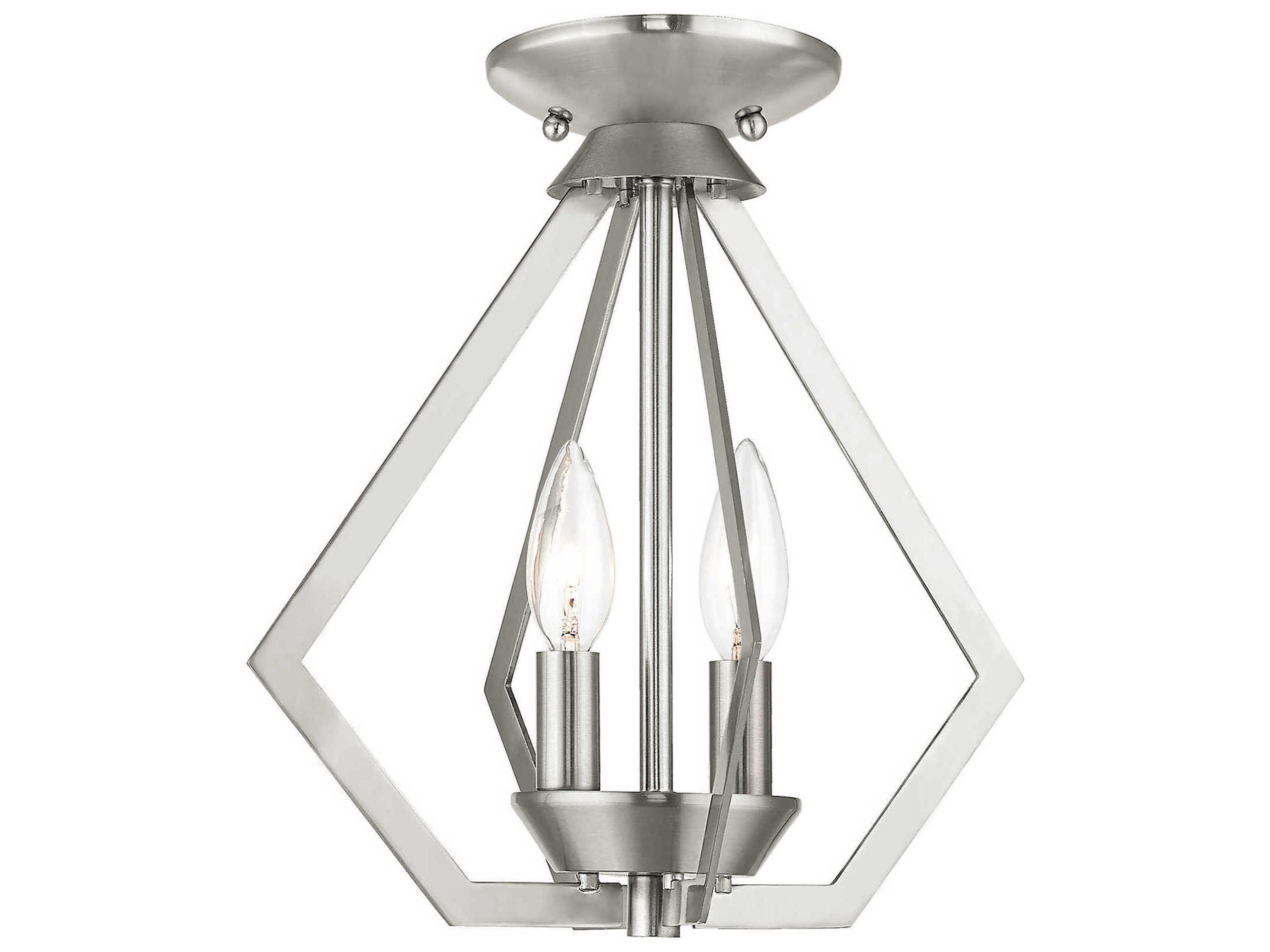 Livex Lighting Prism 2-Light Brushed Nickel Mini Pendant