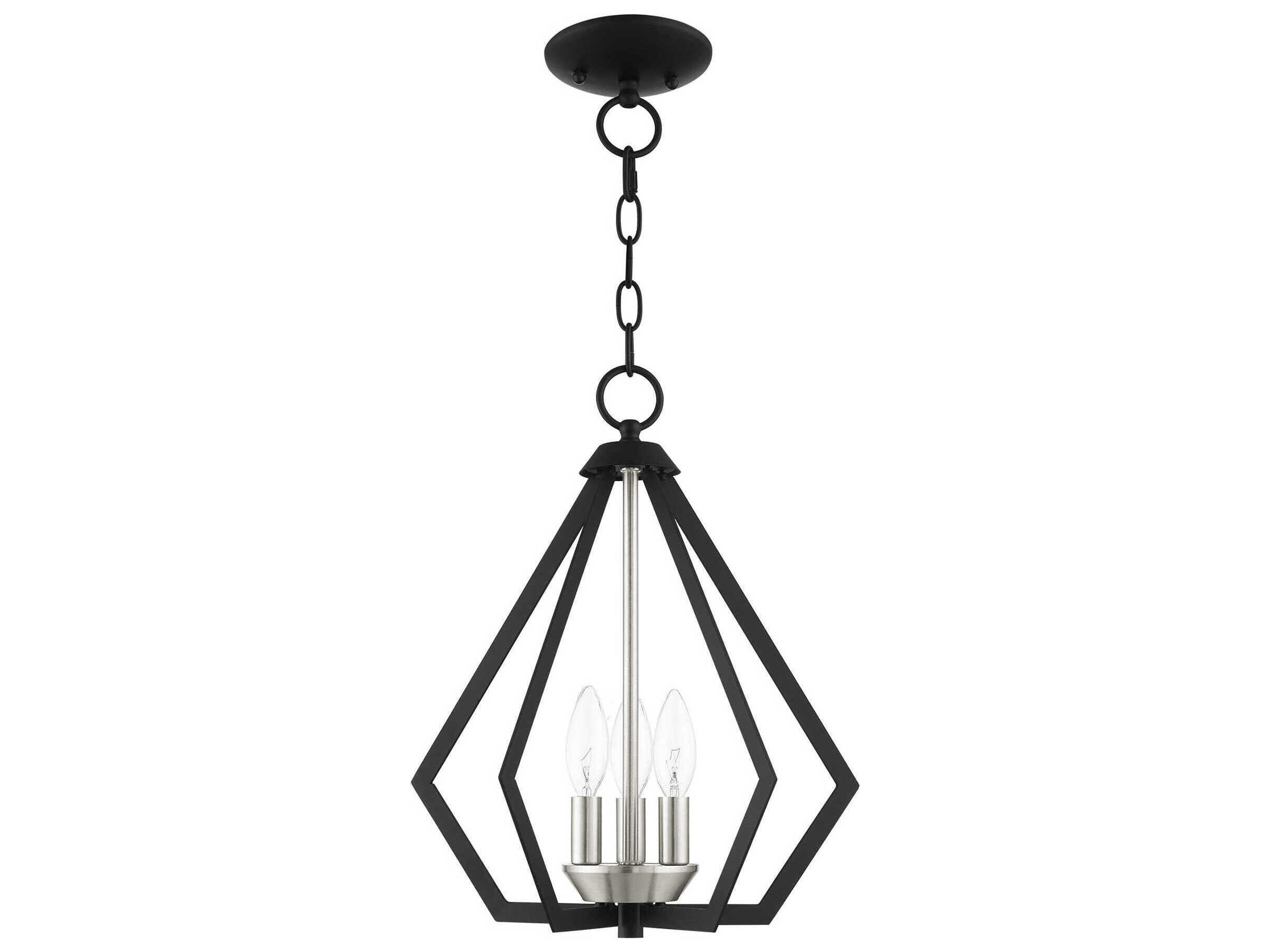 Livex Lighting Prism 3-Light Black Brushed Nickel Pendant