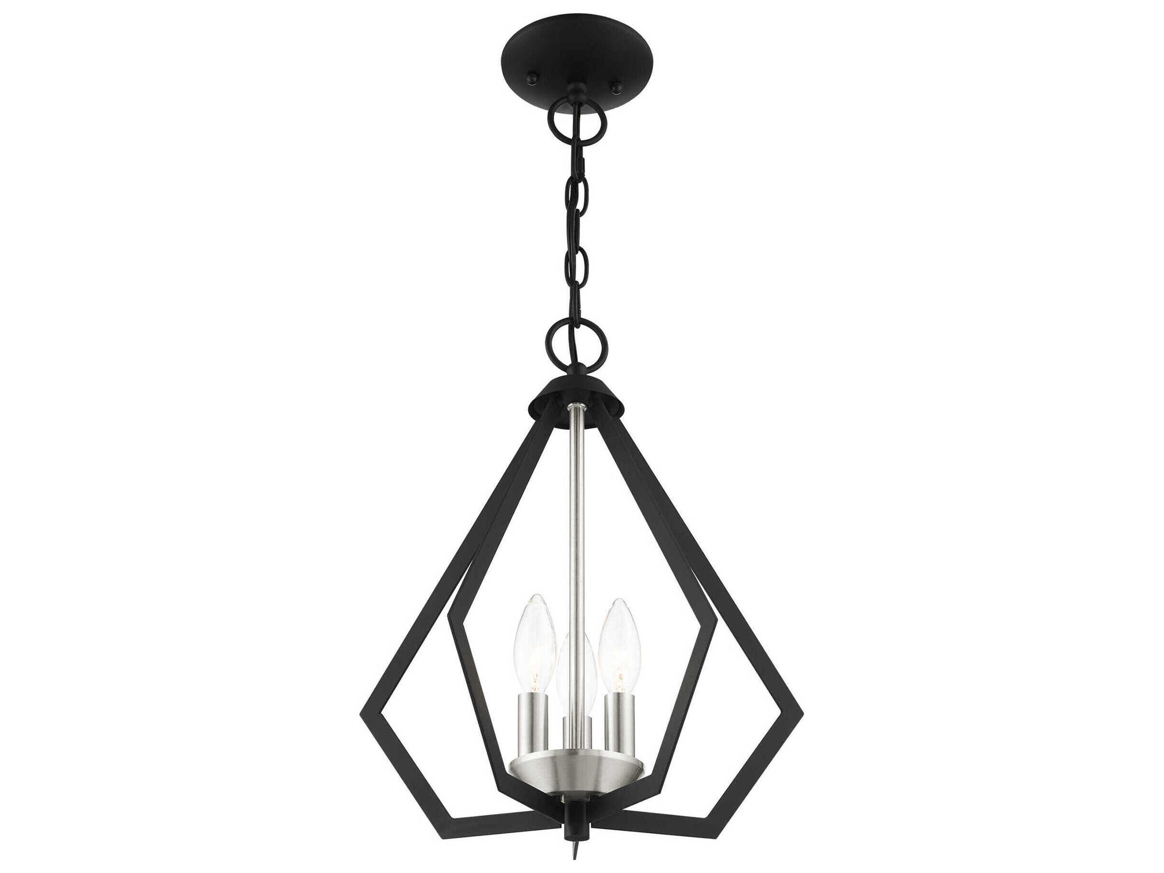 Livex Lighting Prism 3-Light Black Brushed Nickel Pendant