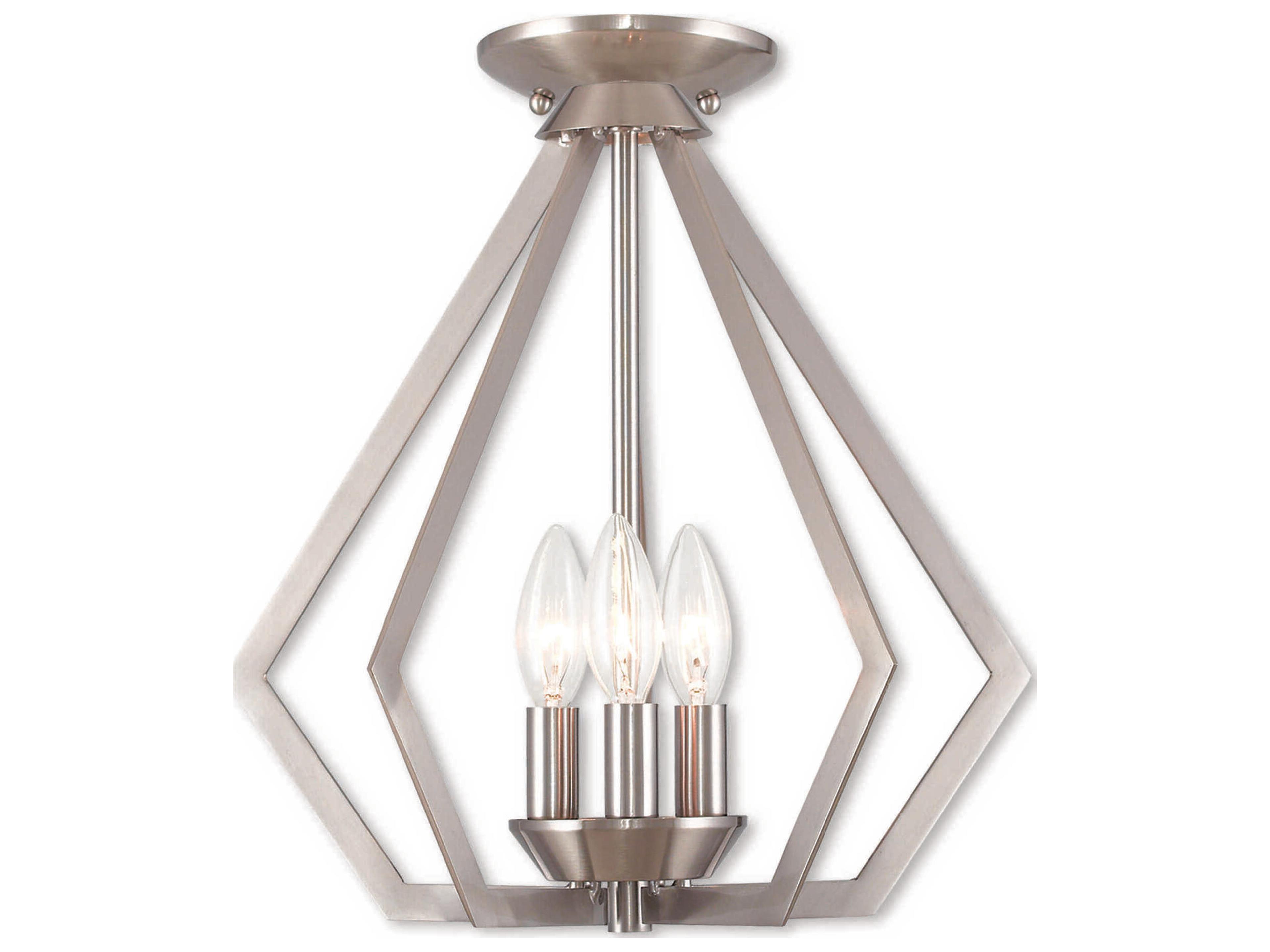 Livex Lighting Prism 3-Light Brushed Nickel Pendant