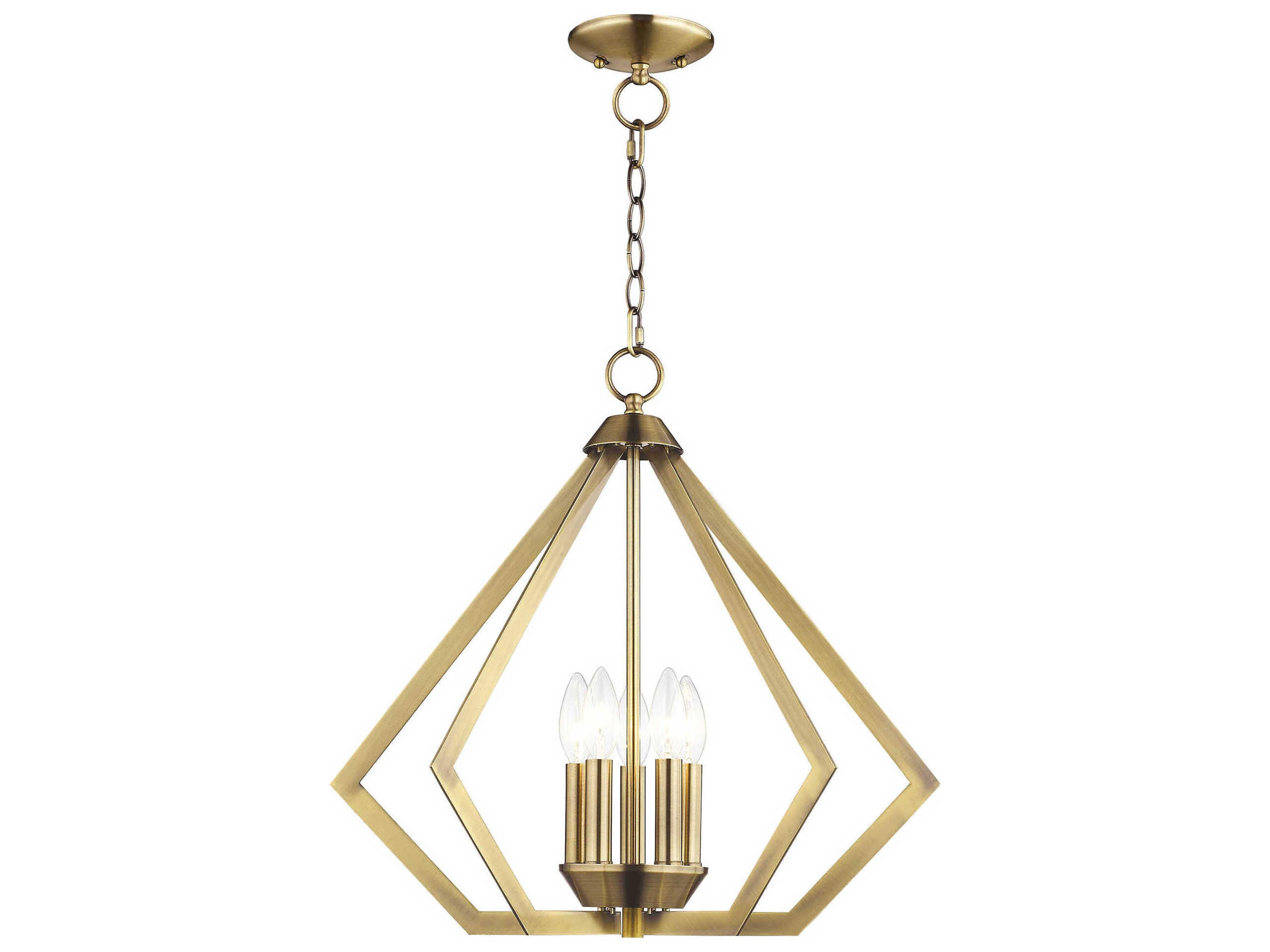 Prism 5-Light Antique Brass Pendant