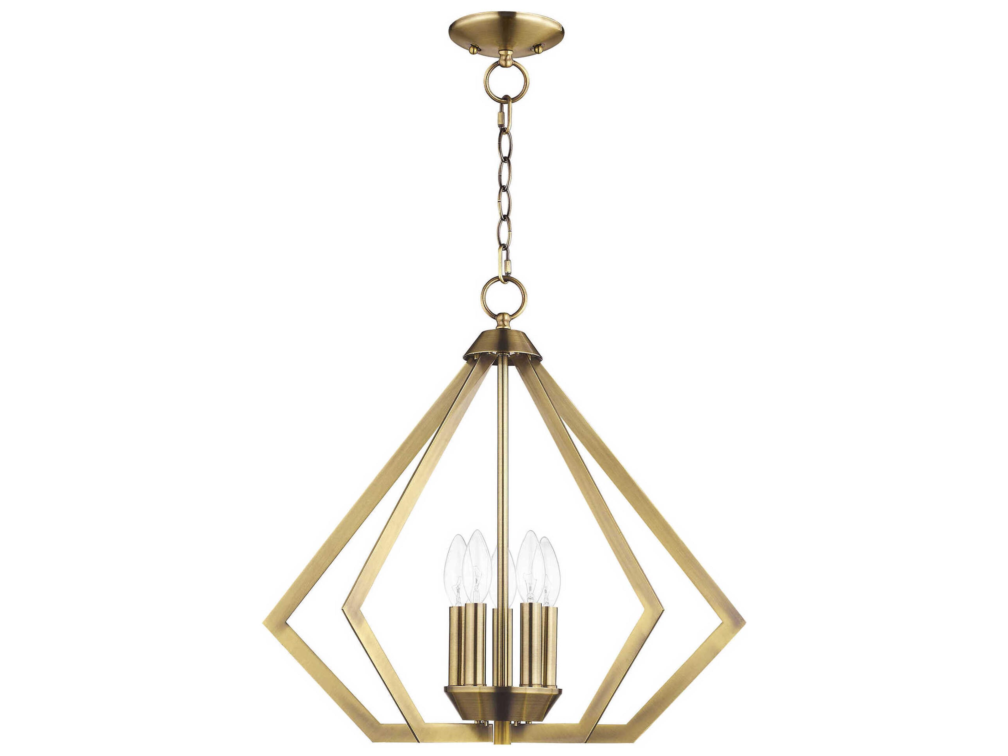 Livex Lighting Prism 5-Light Antique Brass Pendant
