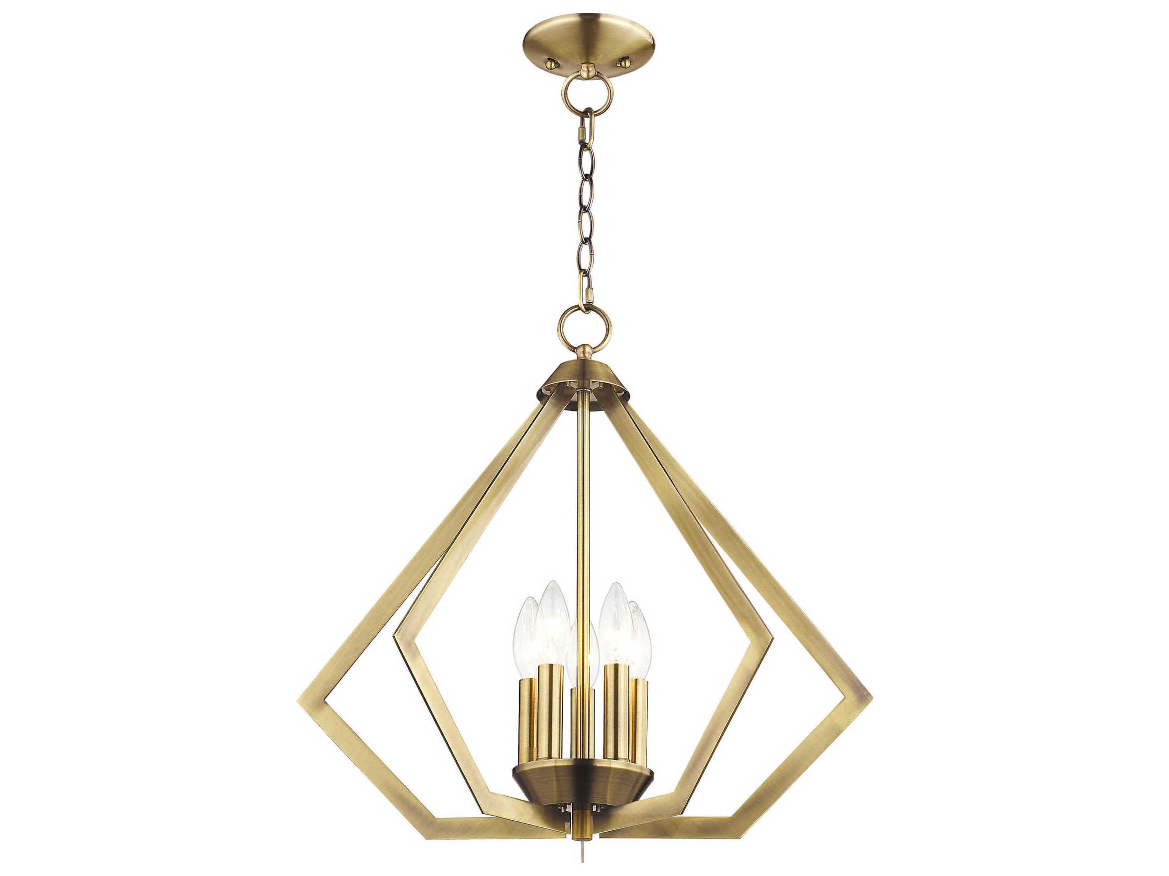 Livex Lighting Prism 5-Light Antique Brass Pendant