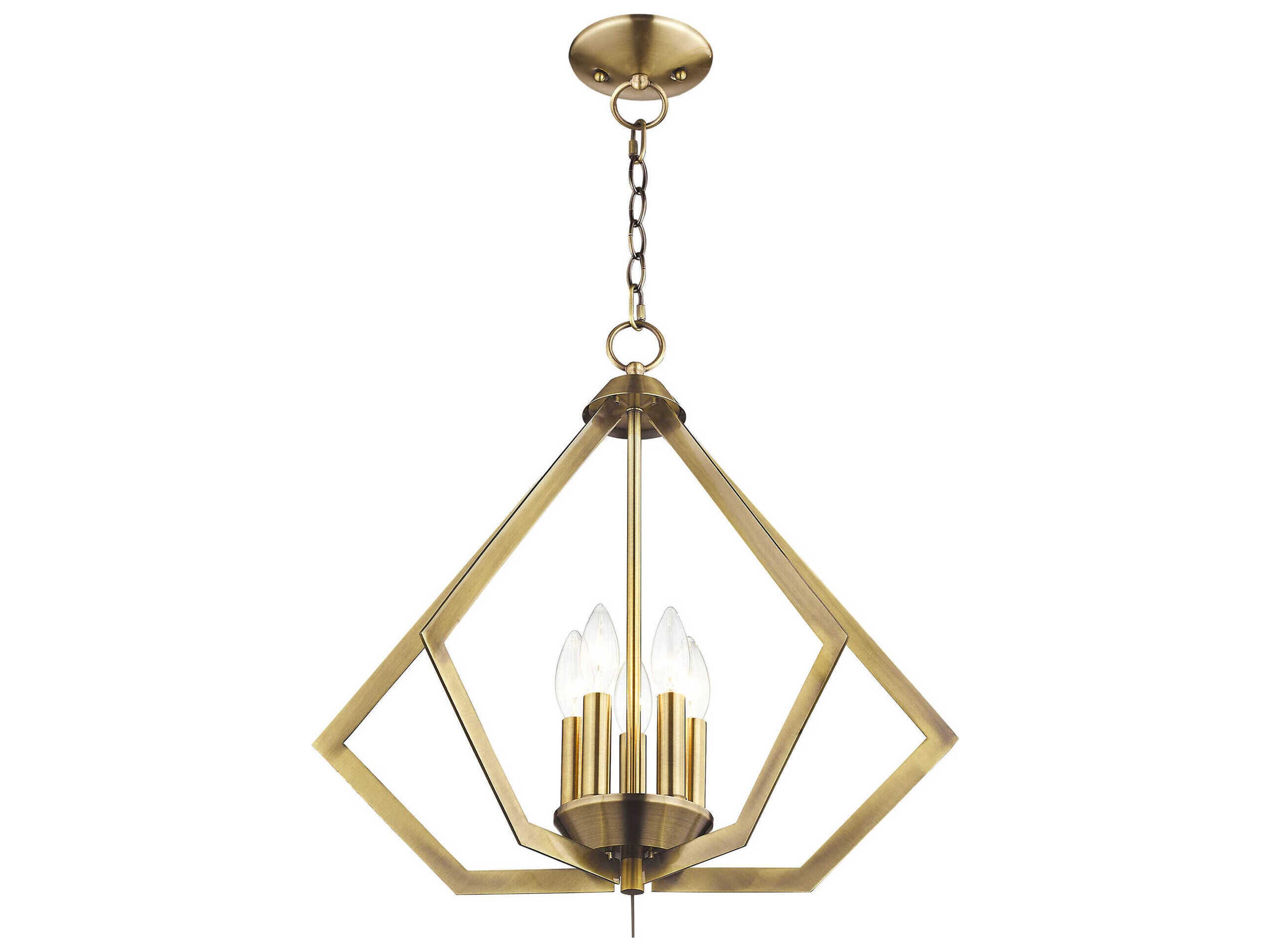 Livex Lighting Prism 5-Light Antique Brass Pendant