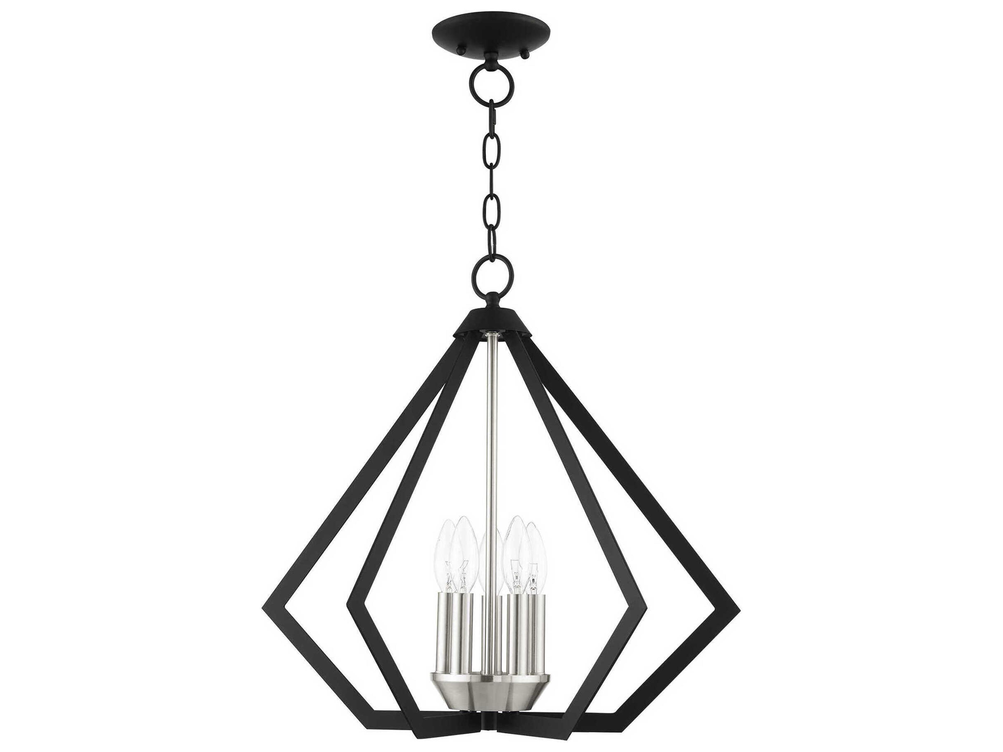 Livex Lighting Prism 5-Light Black Brushed Nickel Pendant