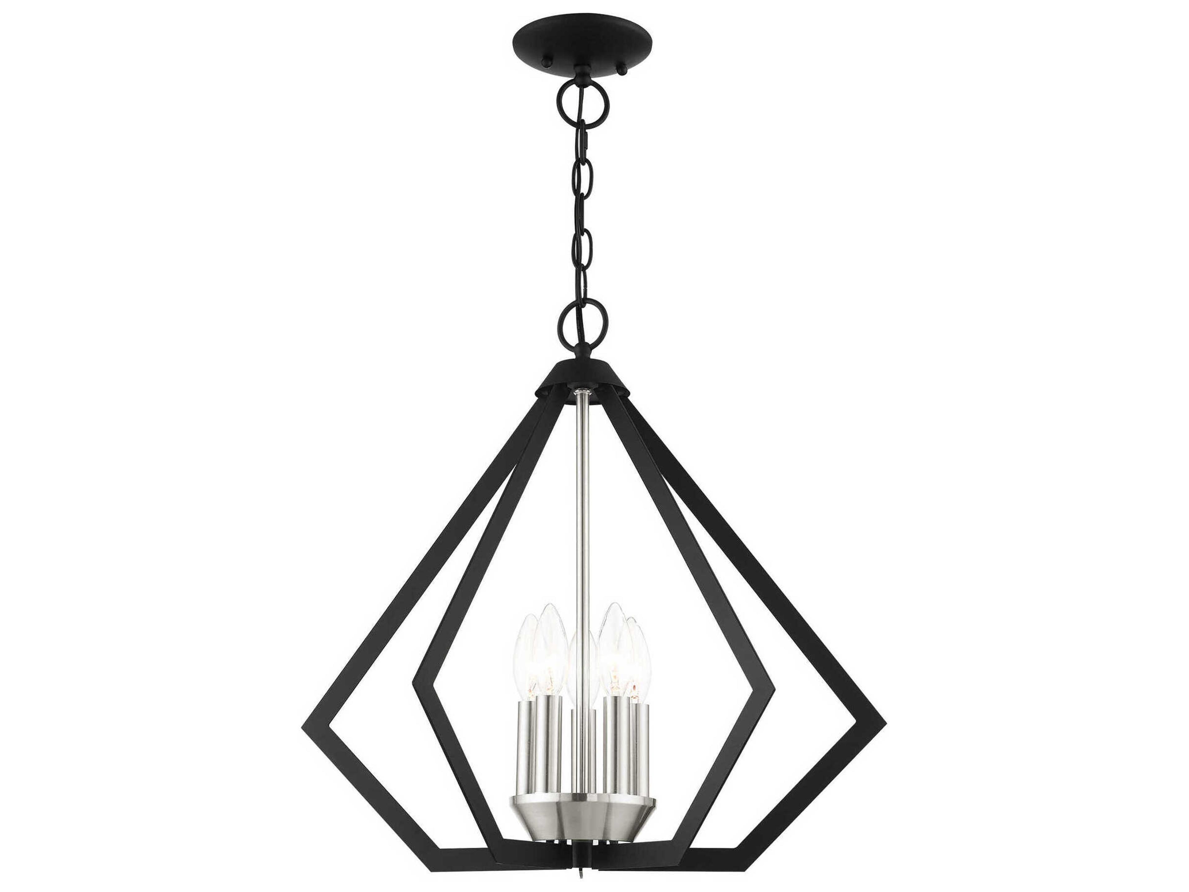 Livex Lighting Prism 5-Light Black Brushed Nickel Pendant