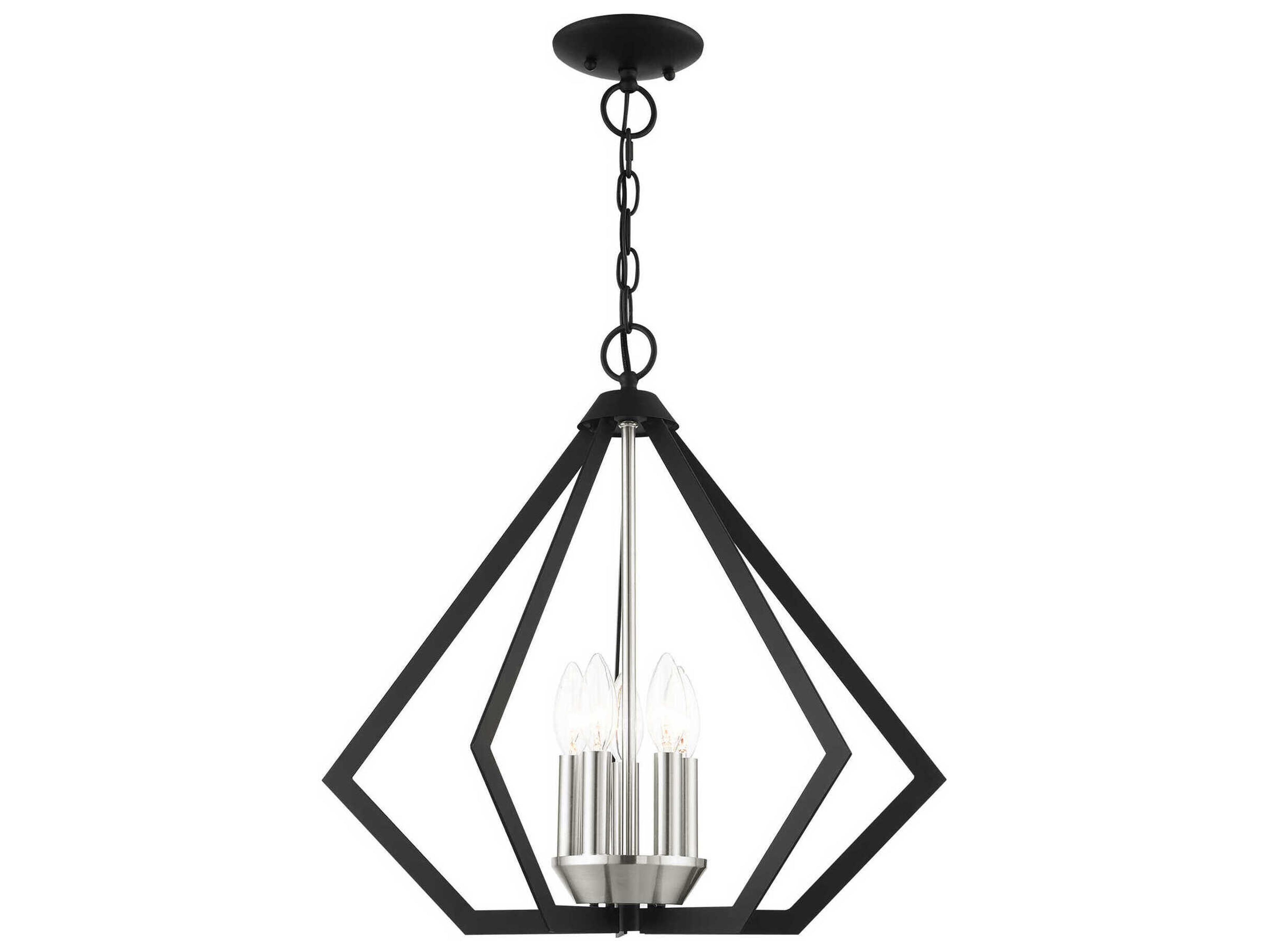 Livex Lighting Prism 5-Light Black Brushed Nickel Pendant