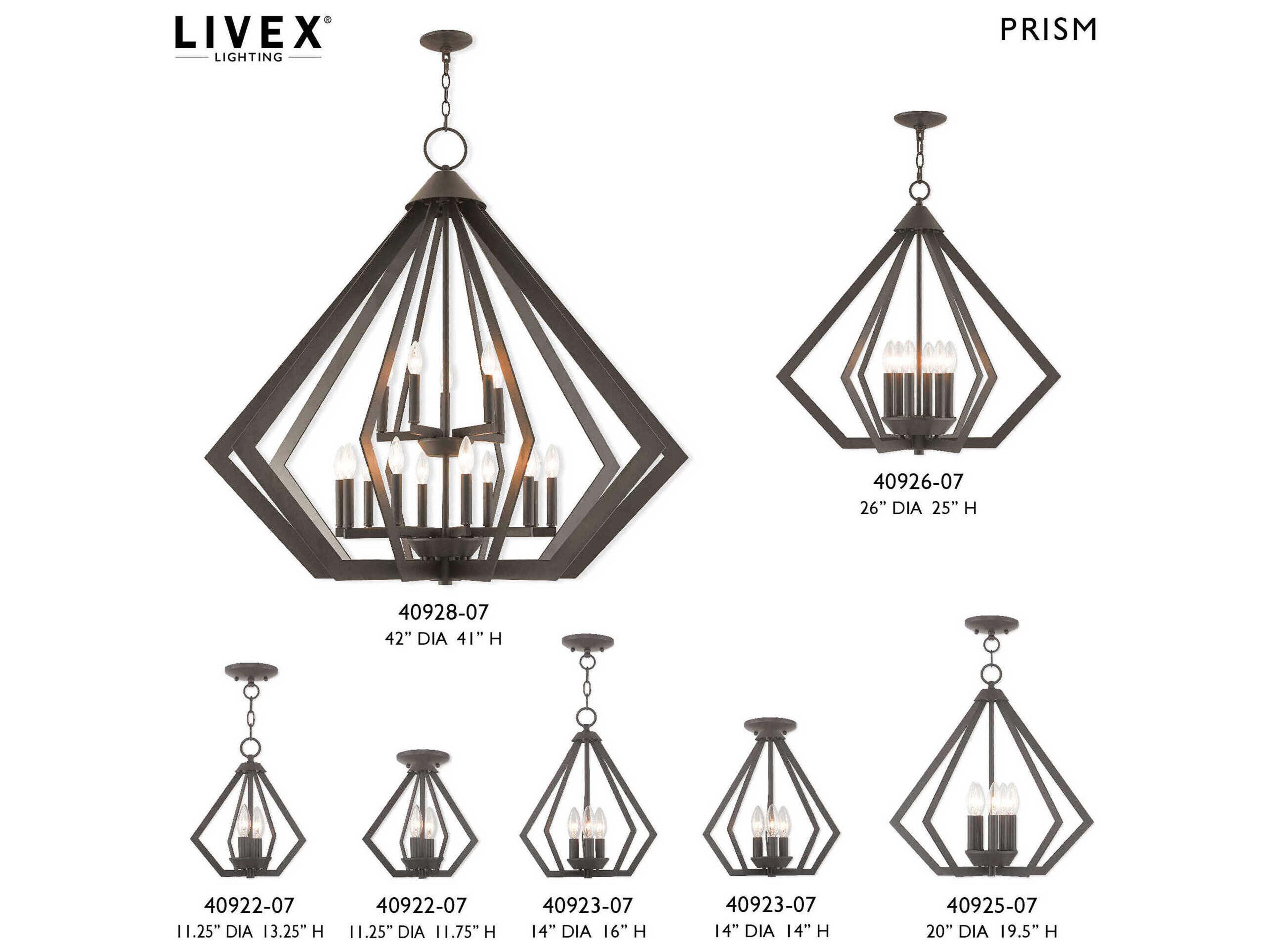 Livex Lighting Prism 5-Light Bronze Pendant