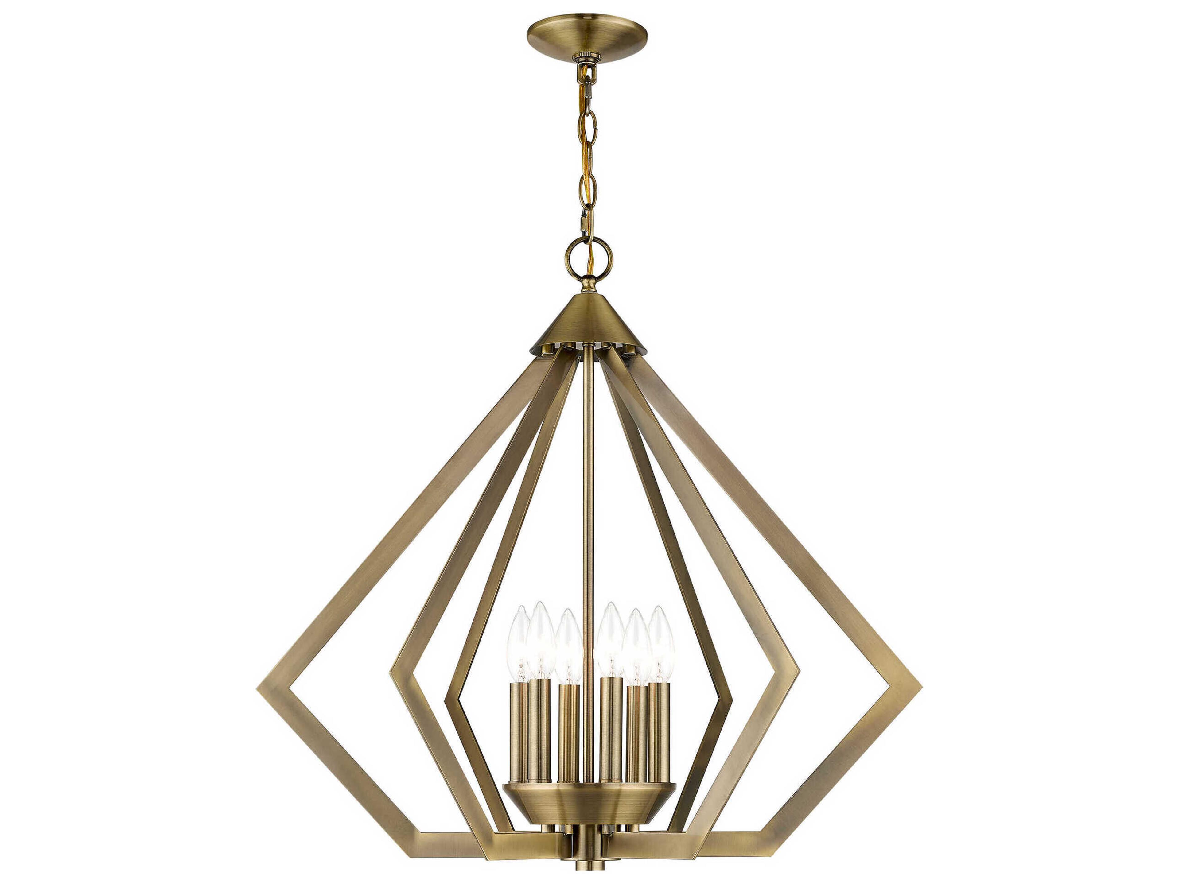 Prism 6-Light Antique Brass Pendant