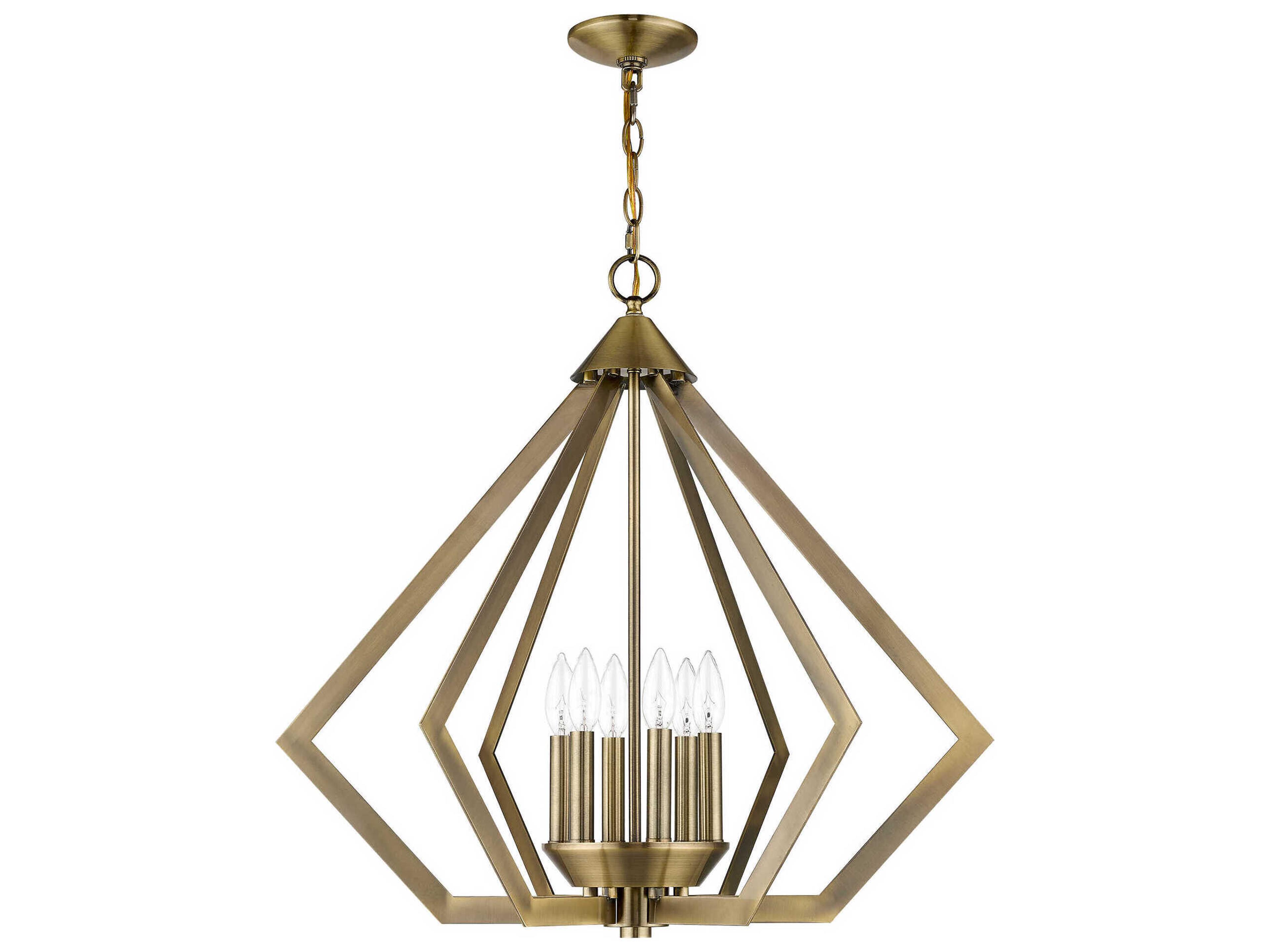 Livex Lighting Prism 6-Light Antique Brass Pendant