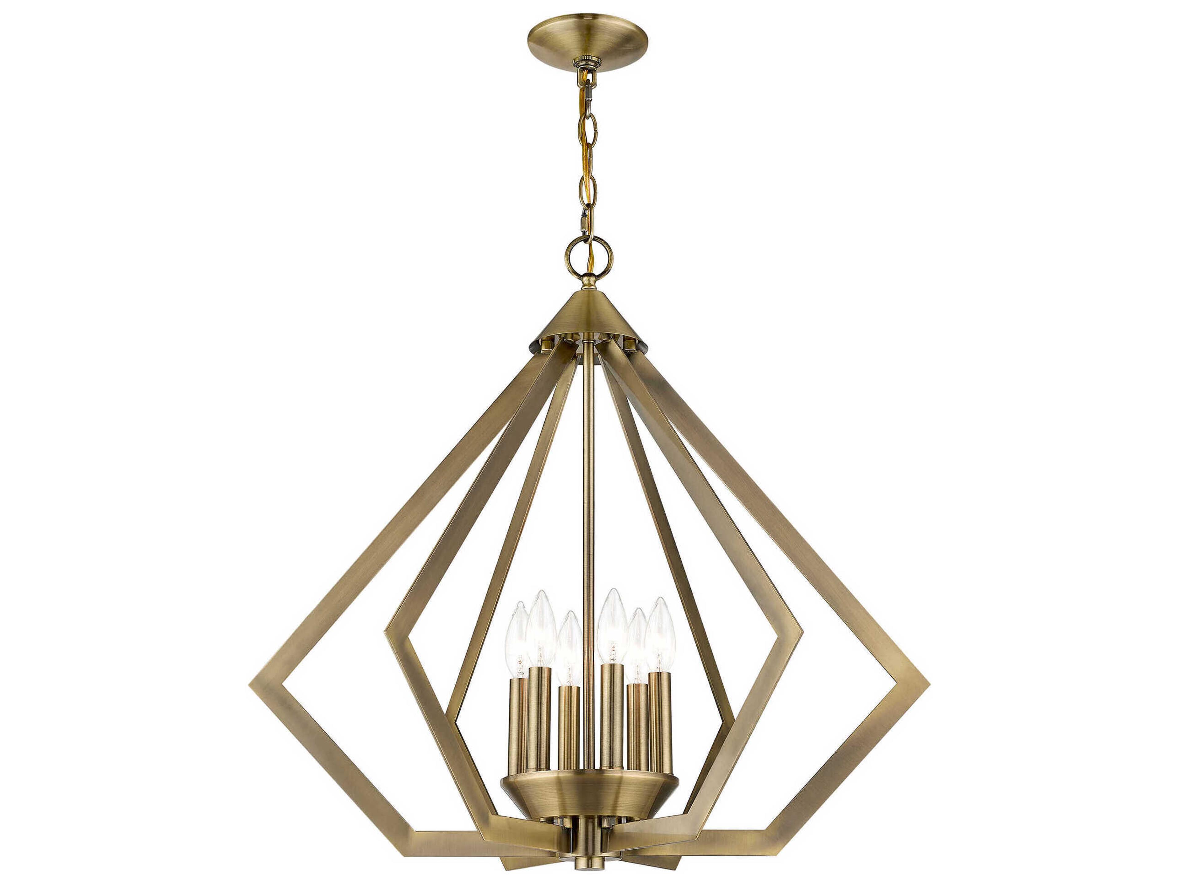Livex Lighting Prism 6-Light Antique Brass Pendant