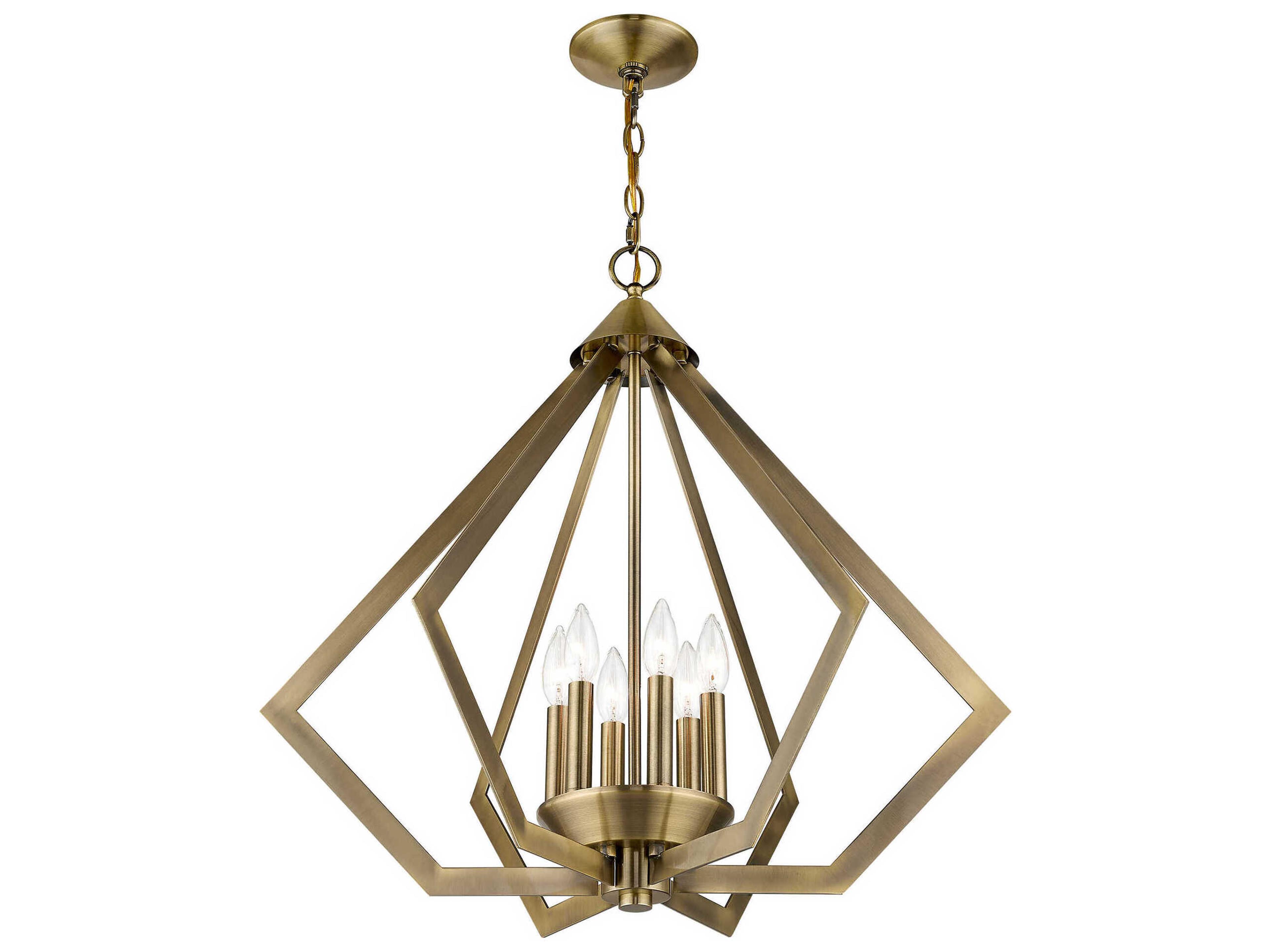 Livex Lighting Prism 6-Light Antique Brass Pendant