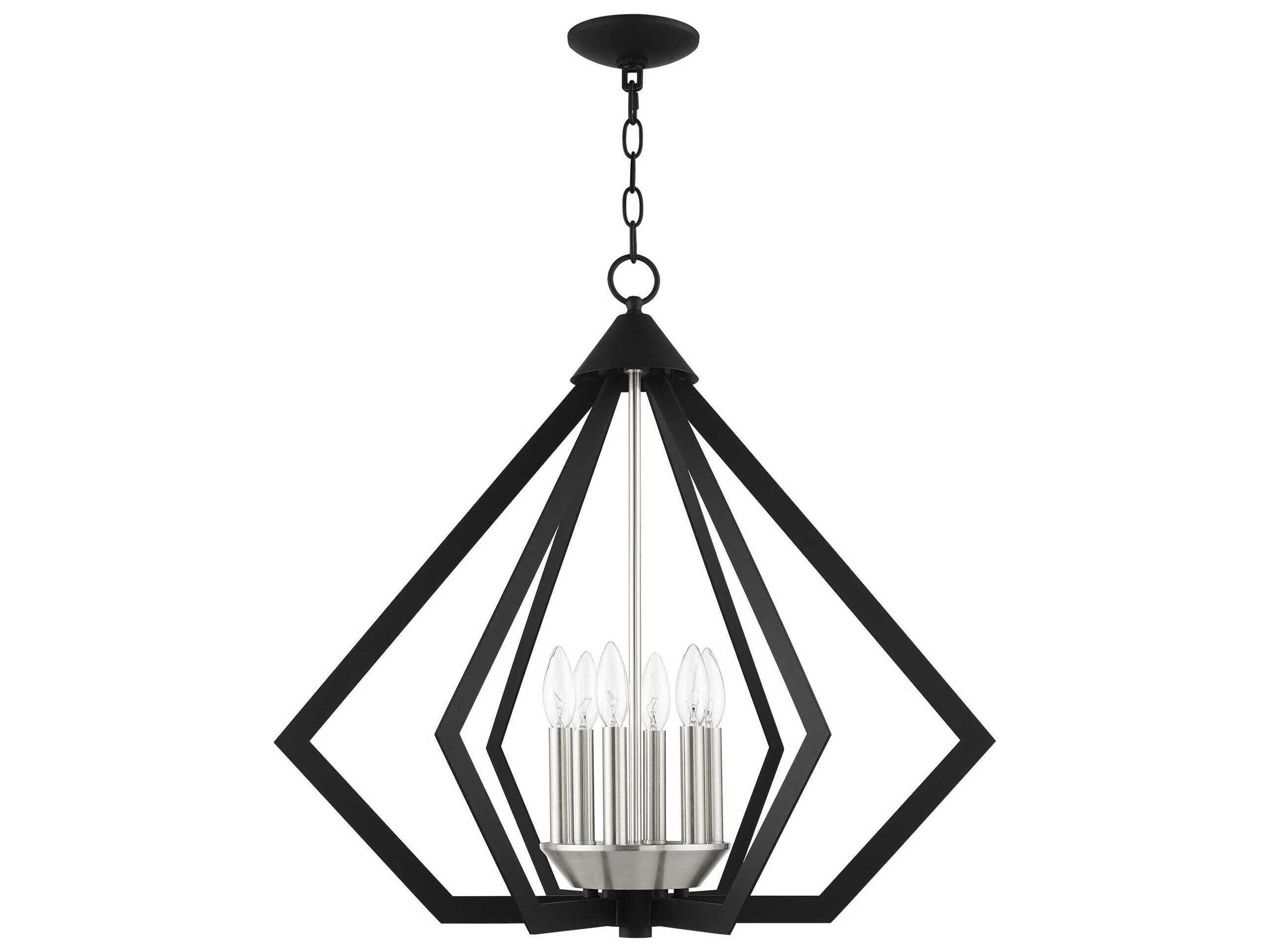 Livex Lighting Prism 6-Light Black Brushed Nickel Pendant