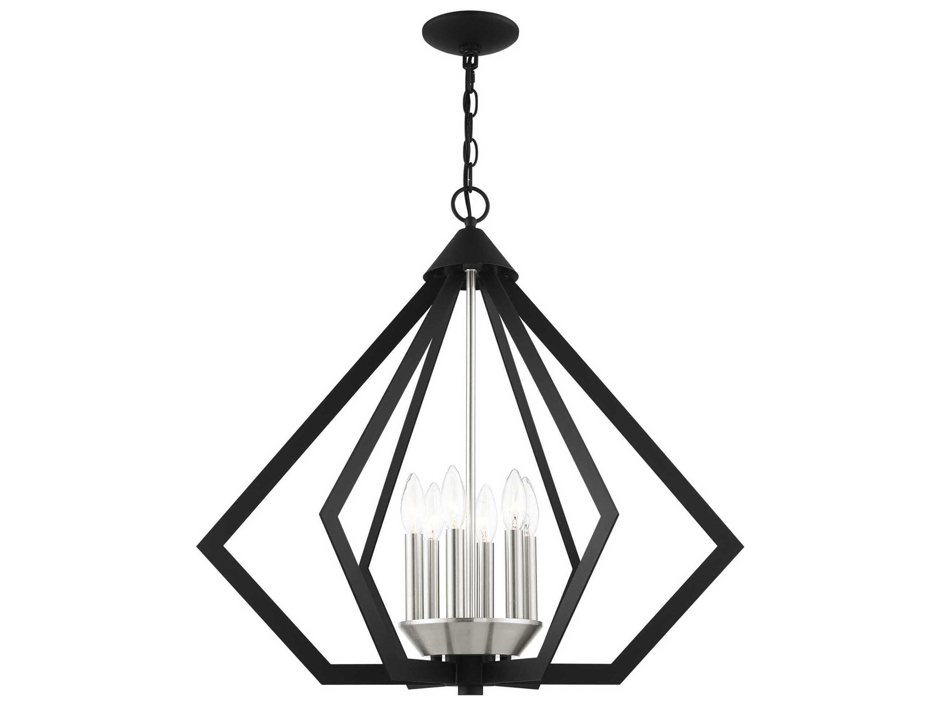 Livex Lighting Prism 6-Light Black Brushed Nickel Pendant