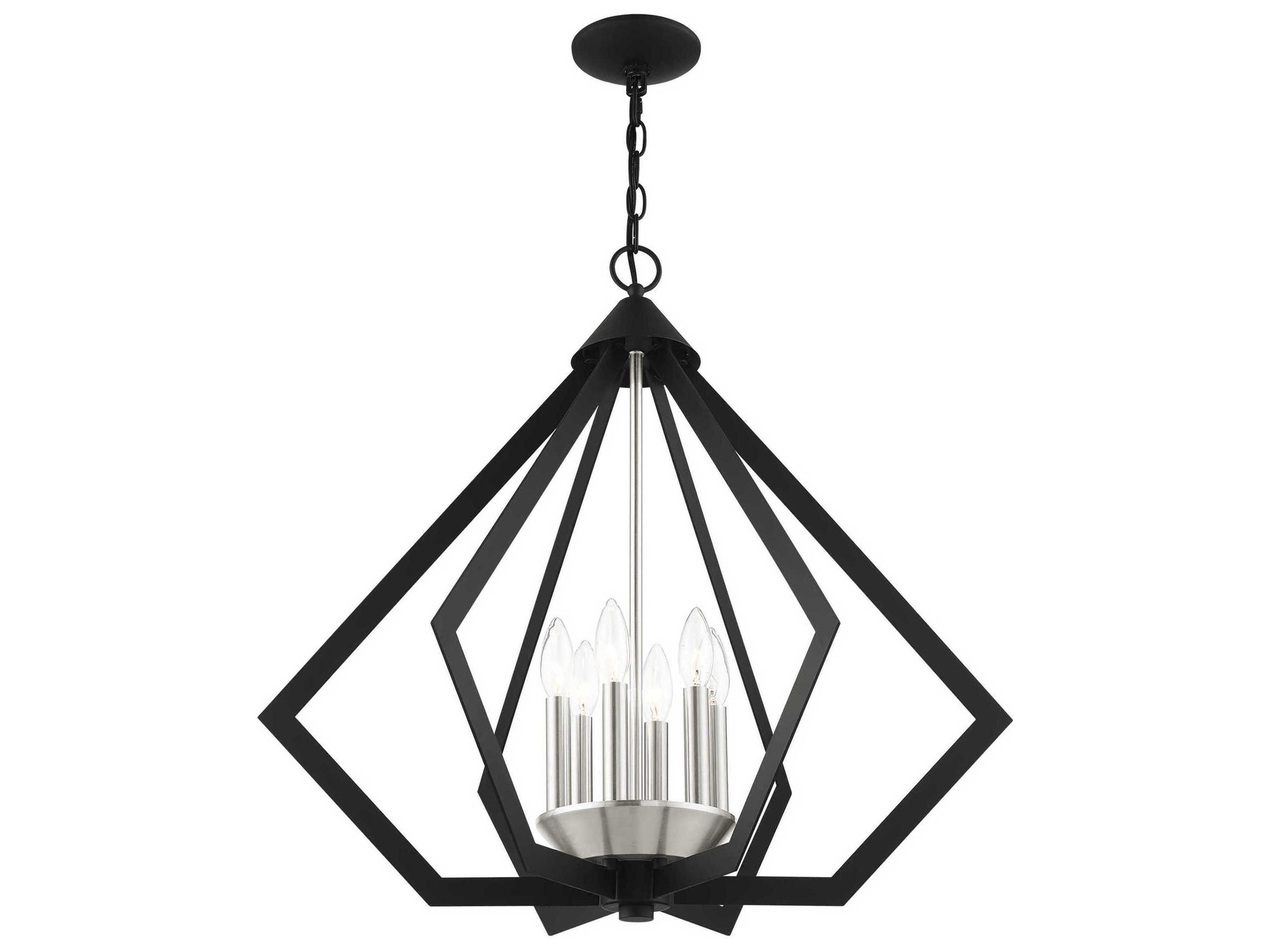 Livex Lighting Prism 6-Light Black Brushed Nickel Pendant