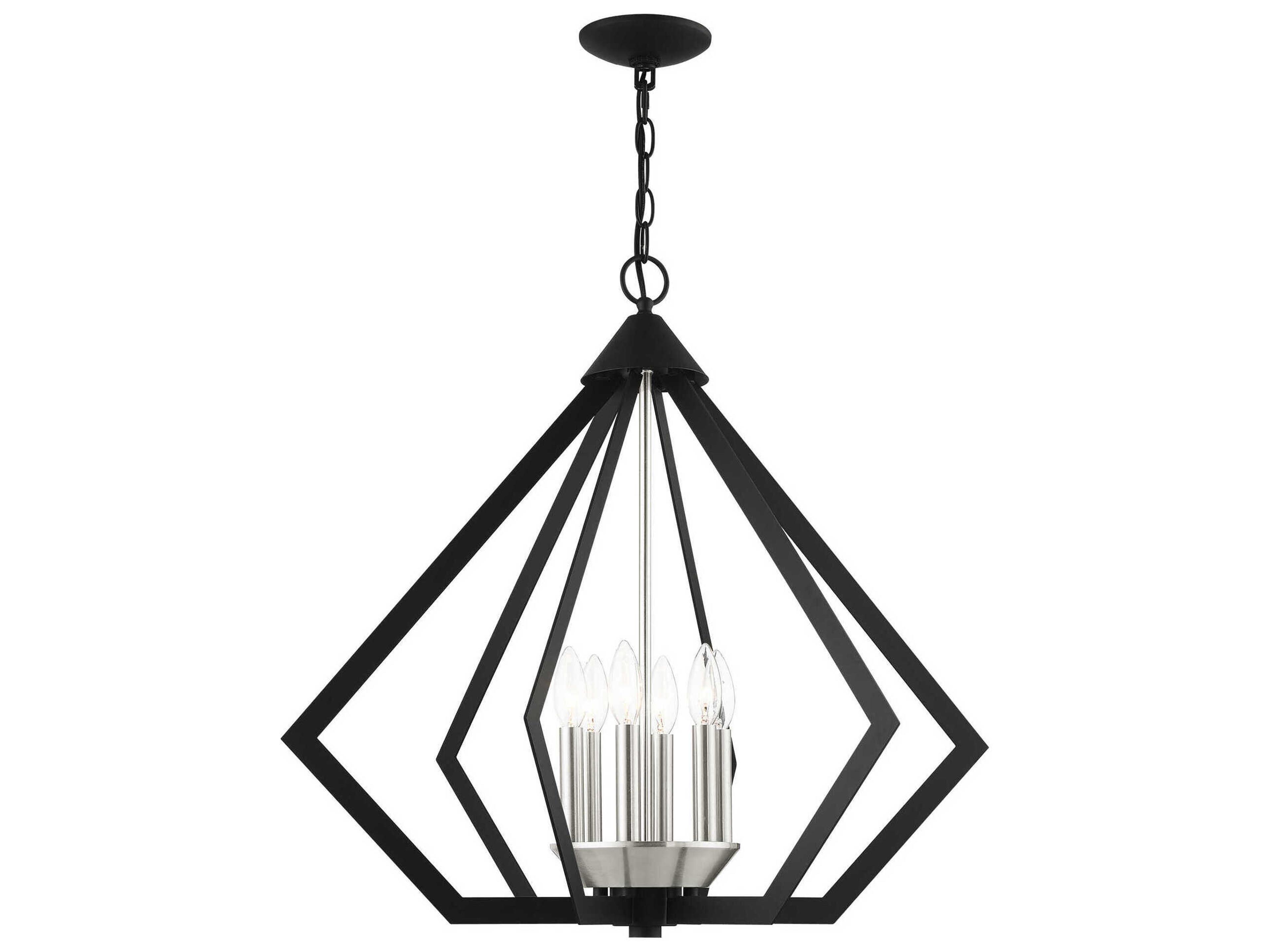 Livex Lighting Prism 6-Light Black Brushed Nickel Pendant