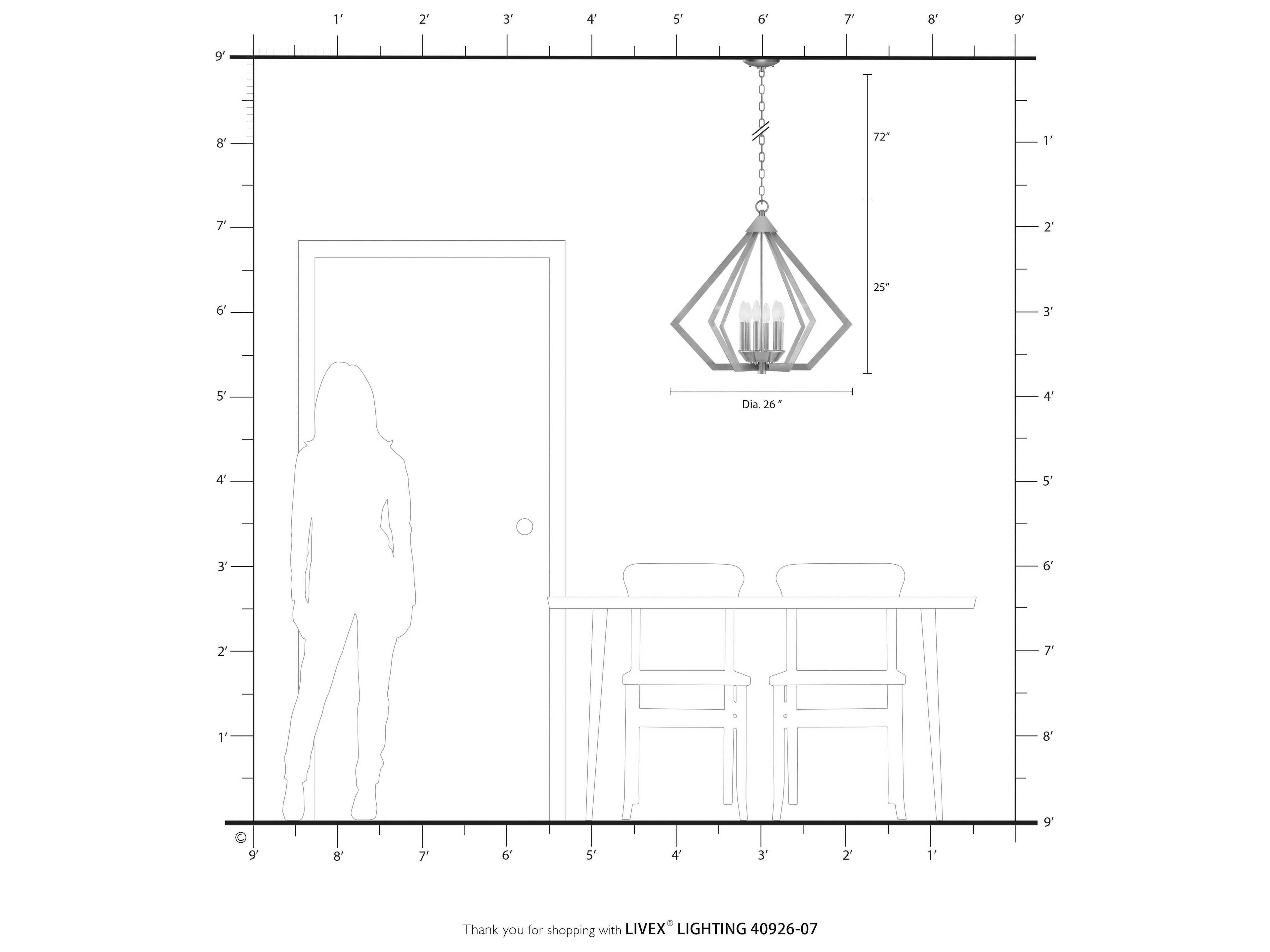 Livex Lighting Prism 6-Light Bronze Pendant