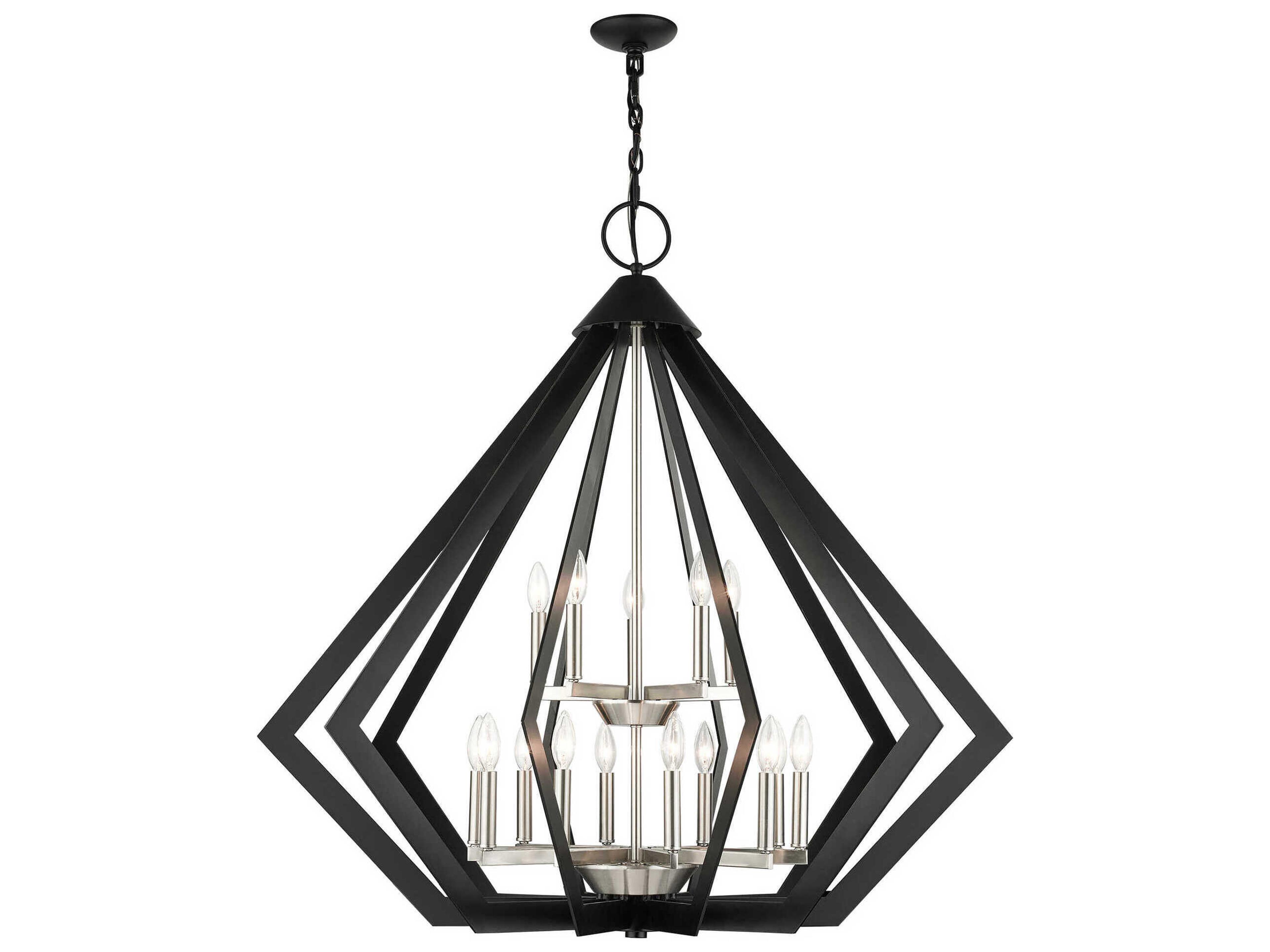 Prism 15-Light Black Candelabra Chandelier