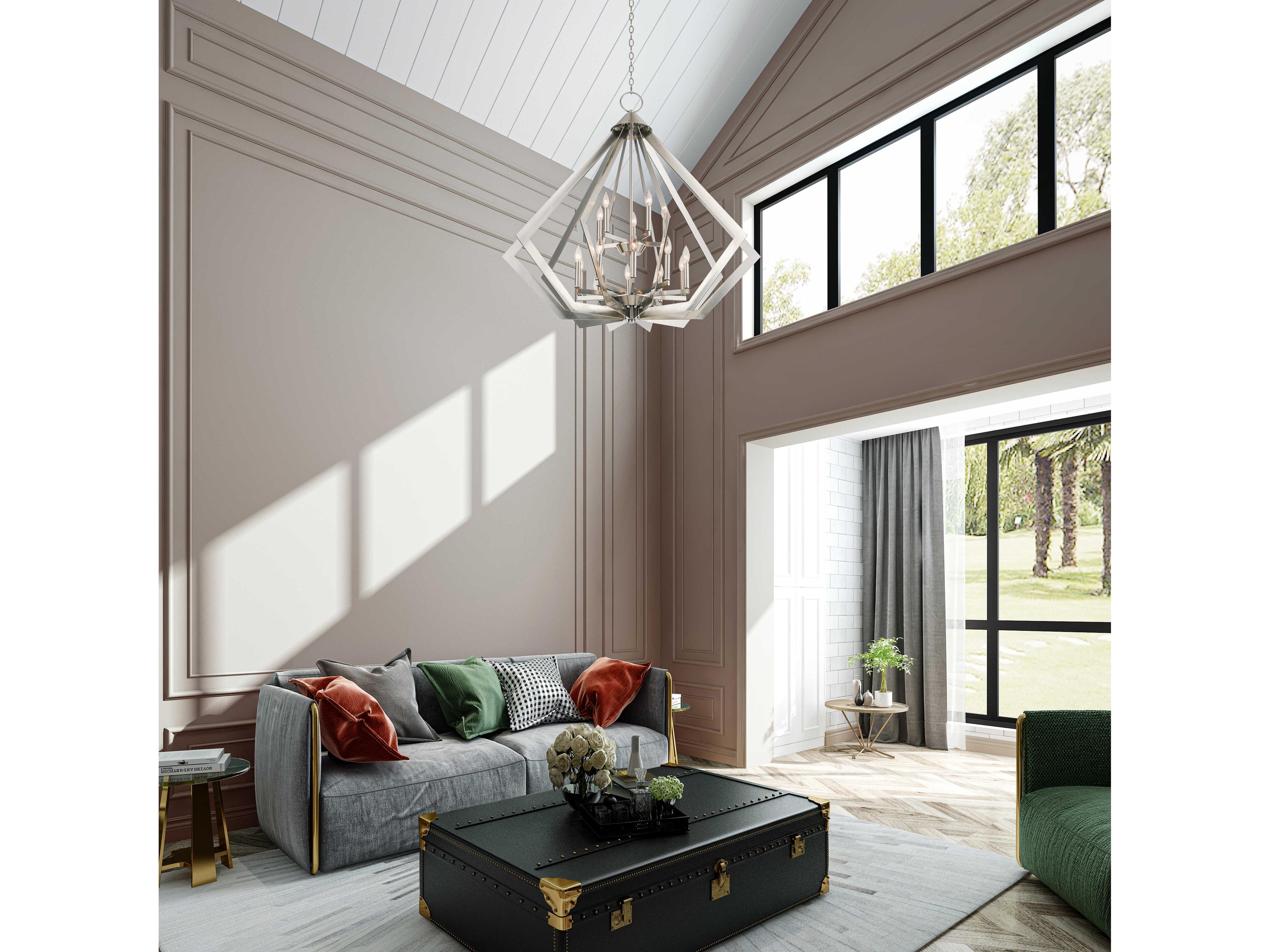 Livex Lighting Prism 15-Light Brushed Nickel Candelabra Tiered Chandelier