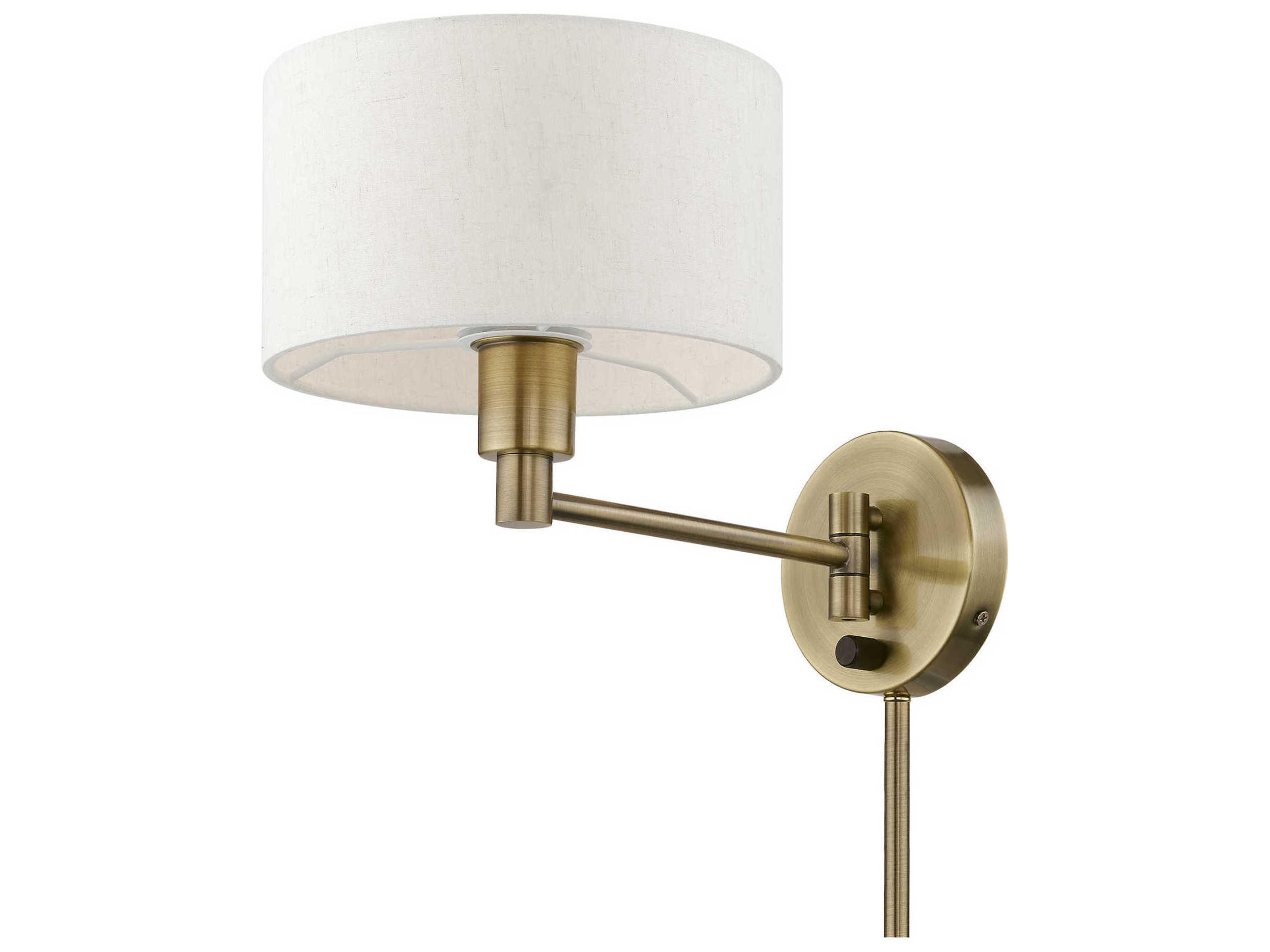 Livex Lighting 1 - Light Swing Arm with Oatmeal Shade