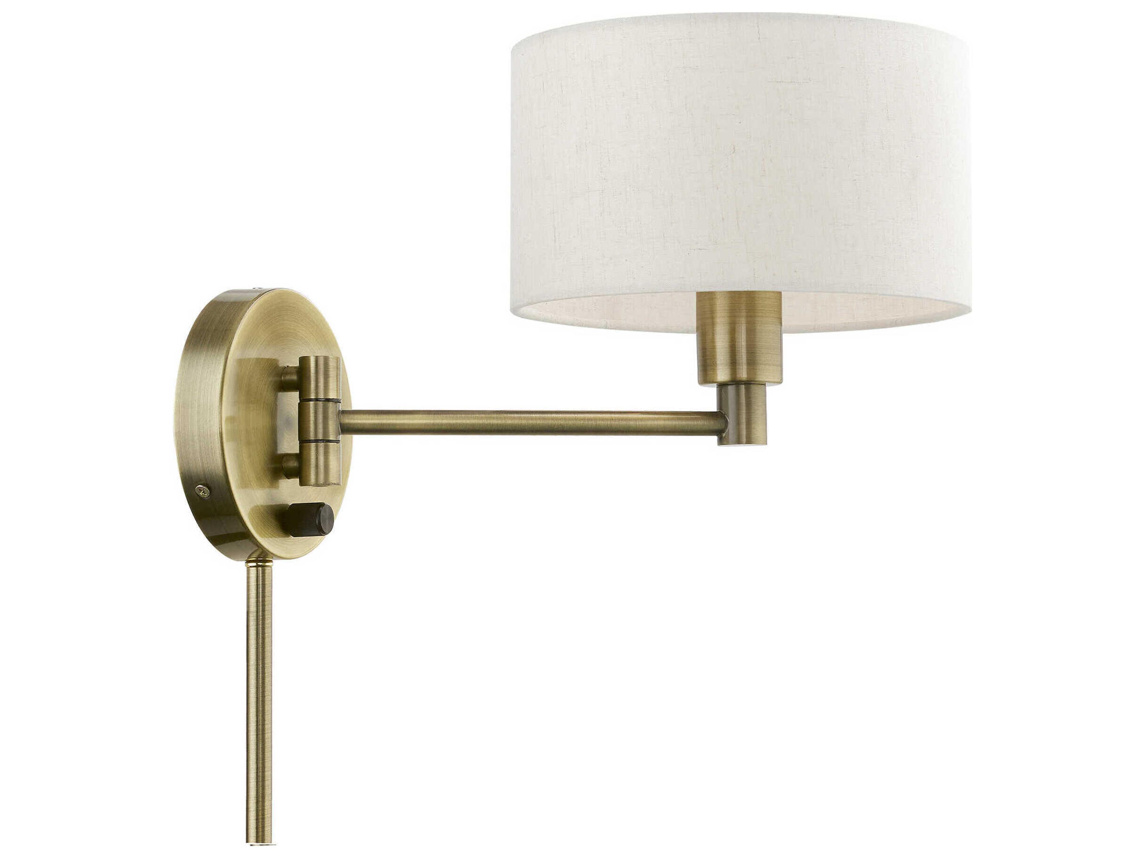 Livex Lighting 1 - Light Swing Arm with Oatmeal Shade