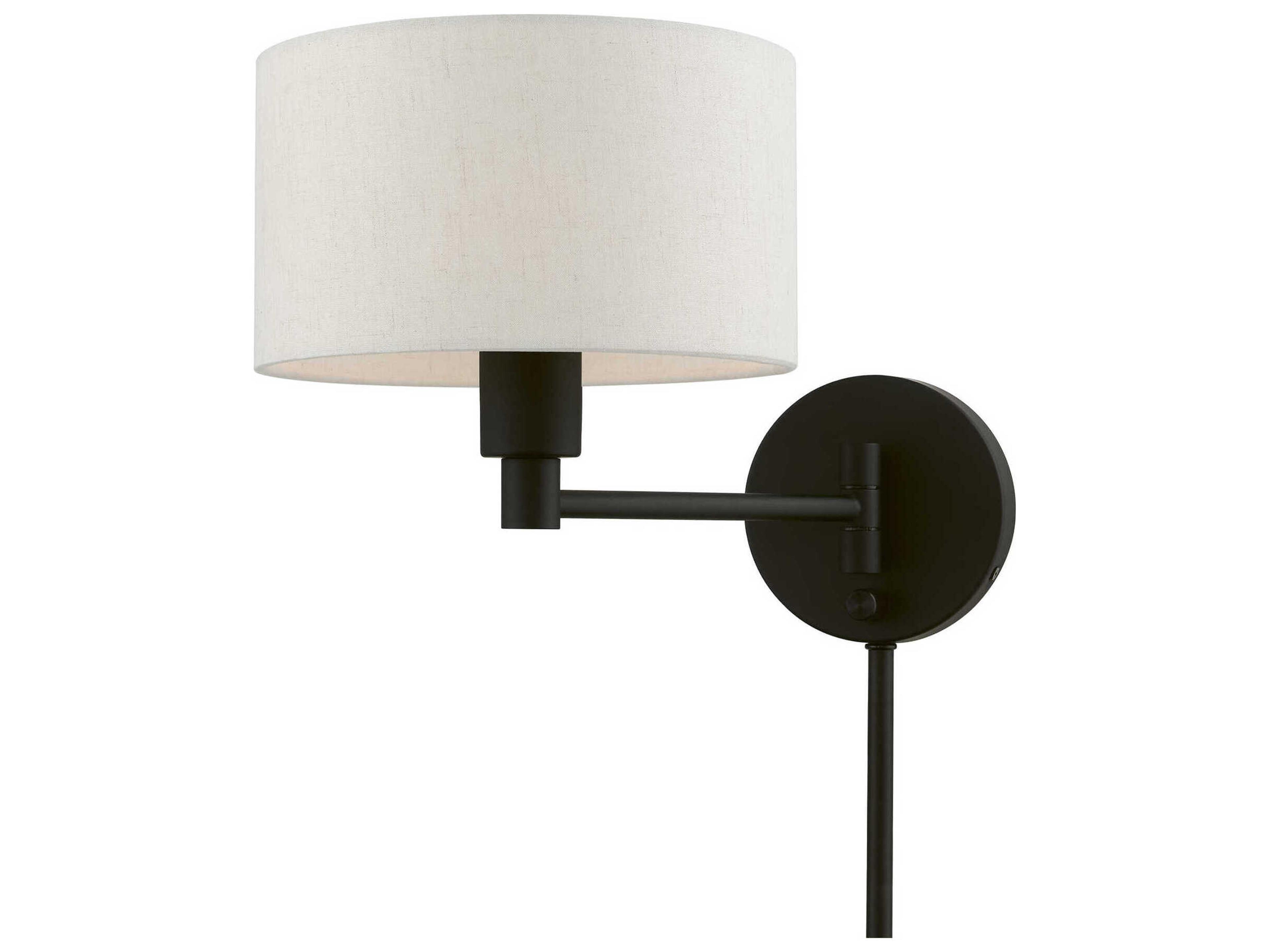 Livex Lighting 1 - Light Swing Arm with Oatmeal Shade