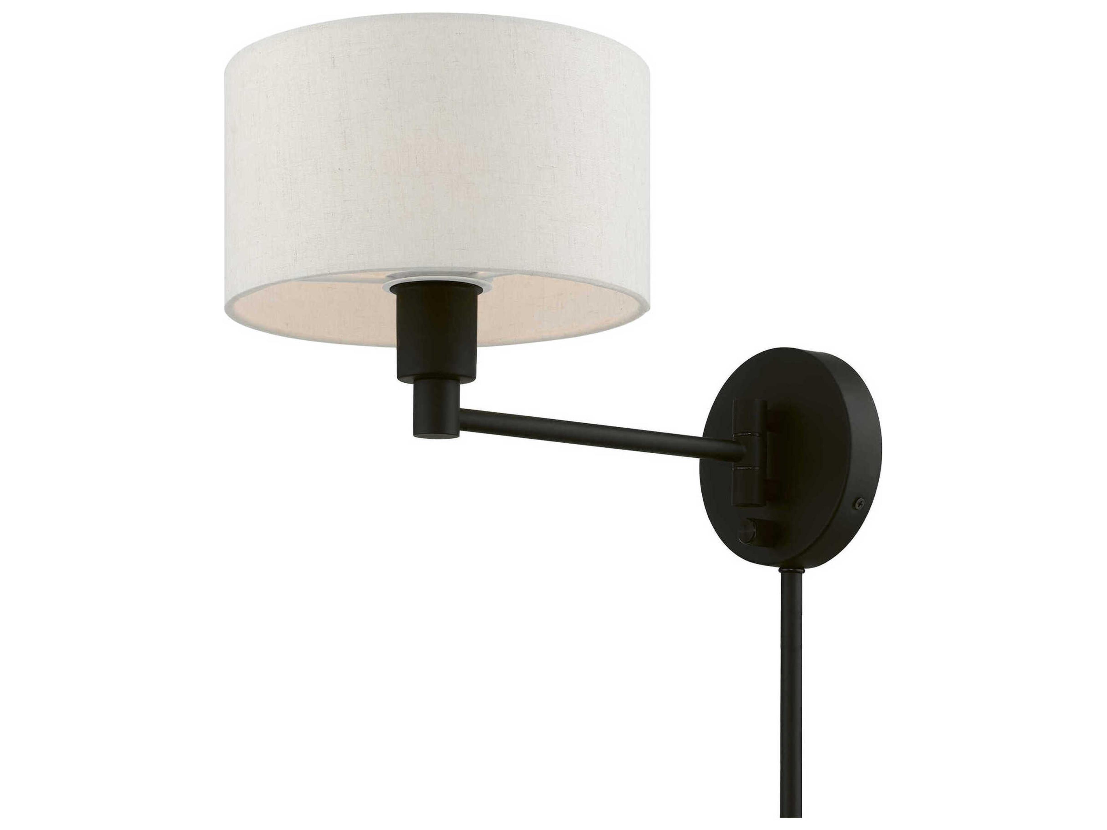 Livex Lighting 1 - Light Swing Arm with Oatmeal Shade