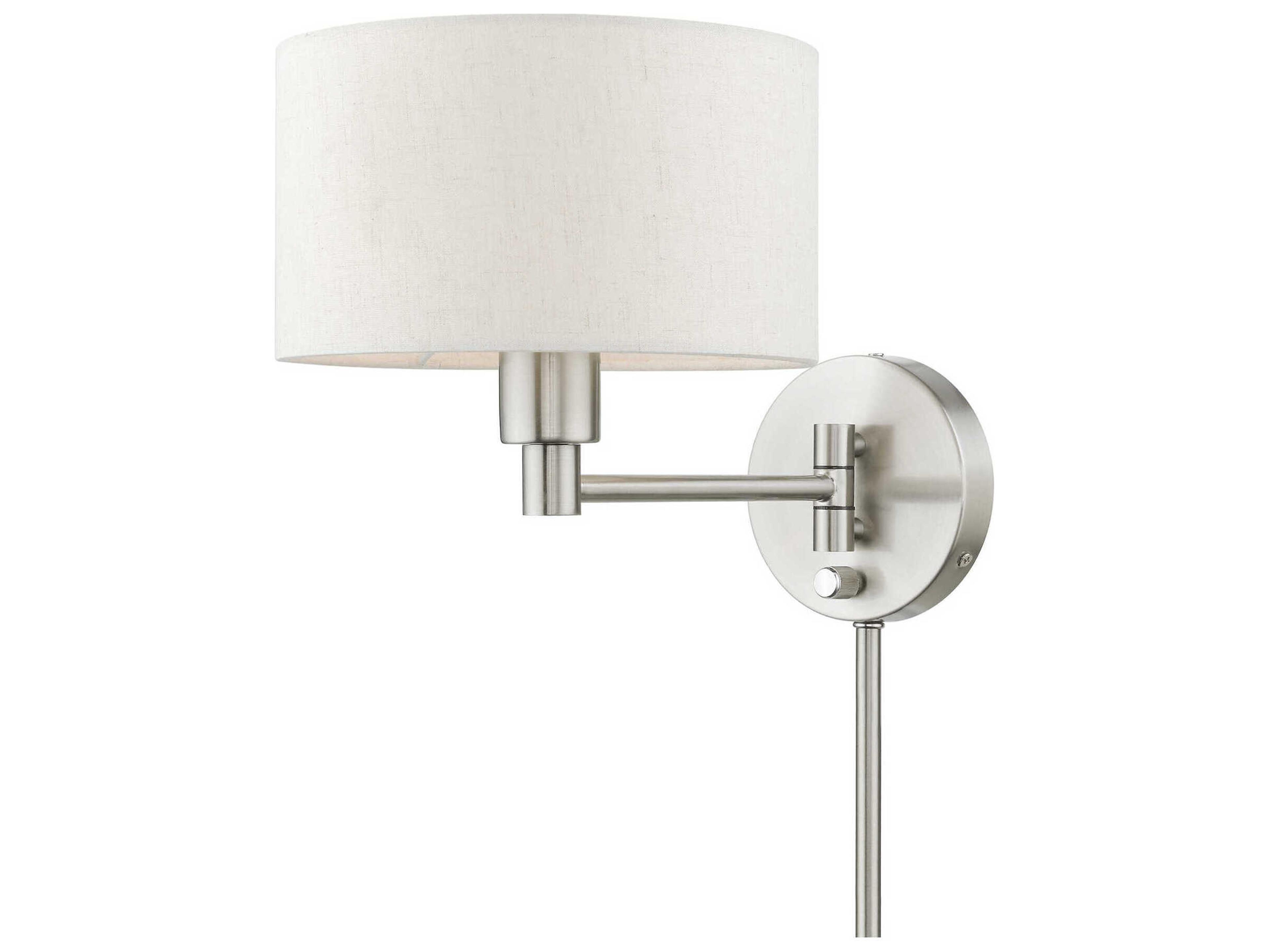 Livex Lighting 1 - Light Swing Arm with Oatmeal Shade