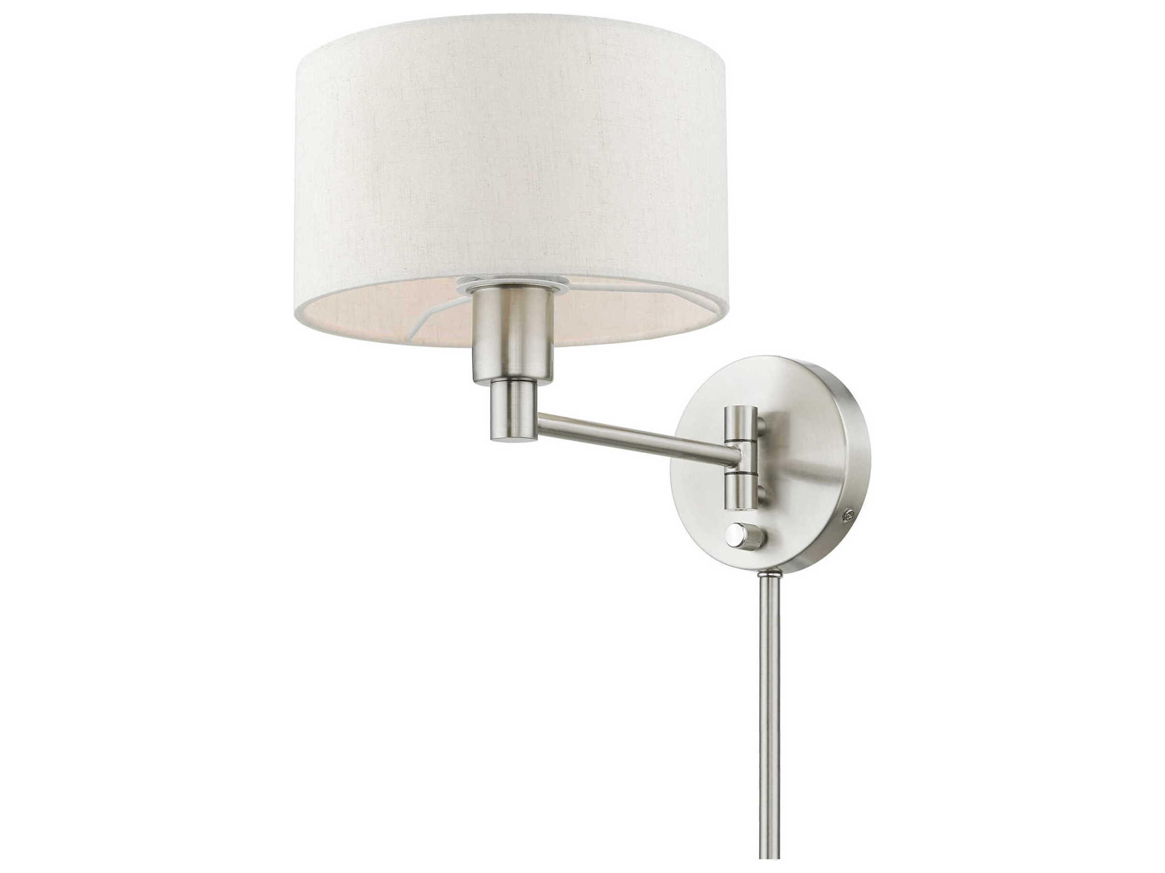 Livex Lighting 1 - Light Swing Arm with Oatmeal Shade