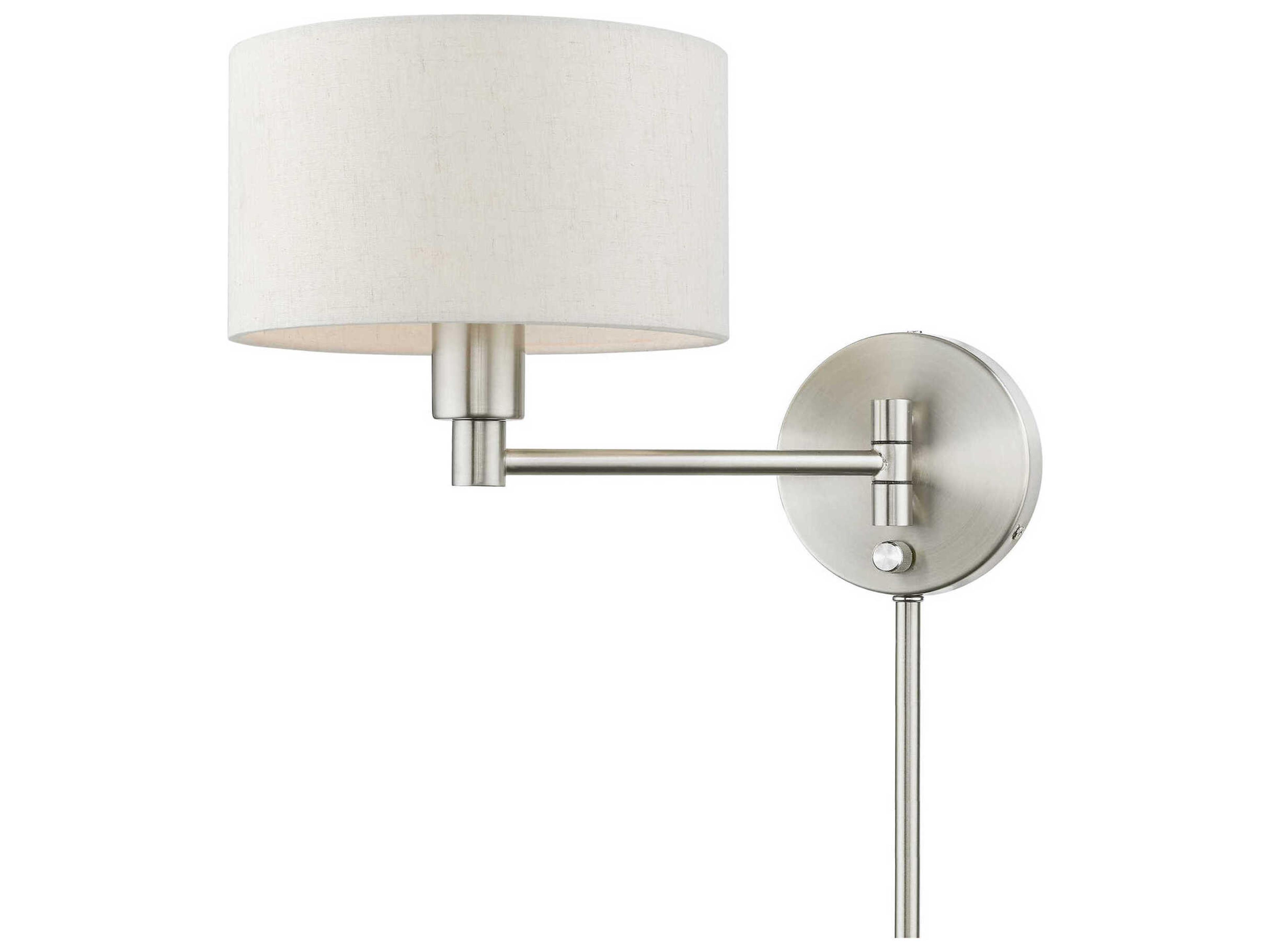 Livex Lighting 1 - Light Swing Arm with Oatmeal Shade