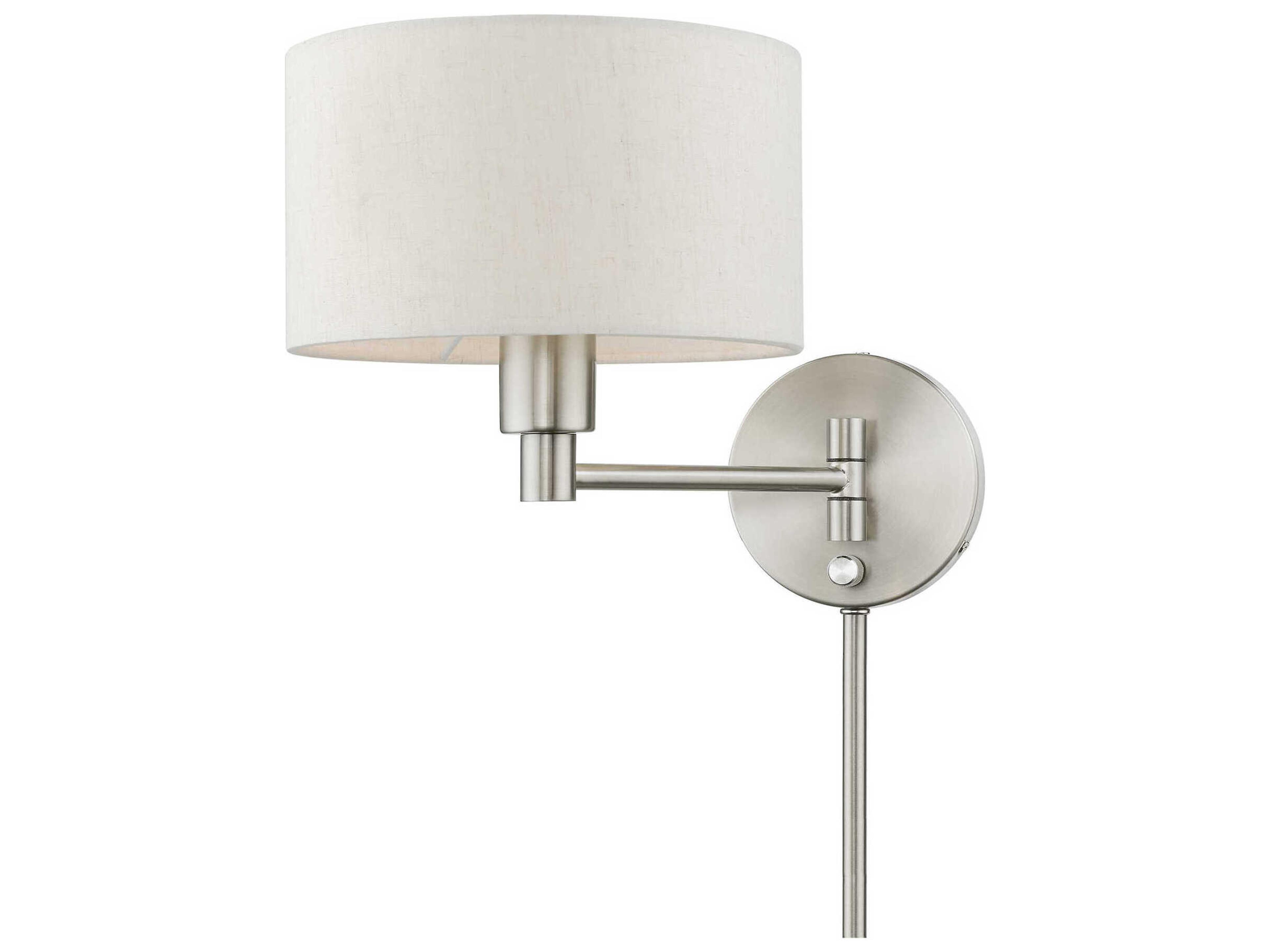 Livex Lighting 1 - Light Swing Arm with Oatmeal Shade