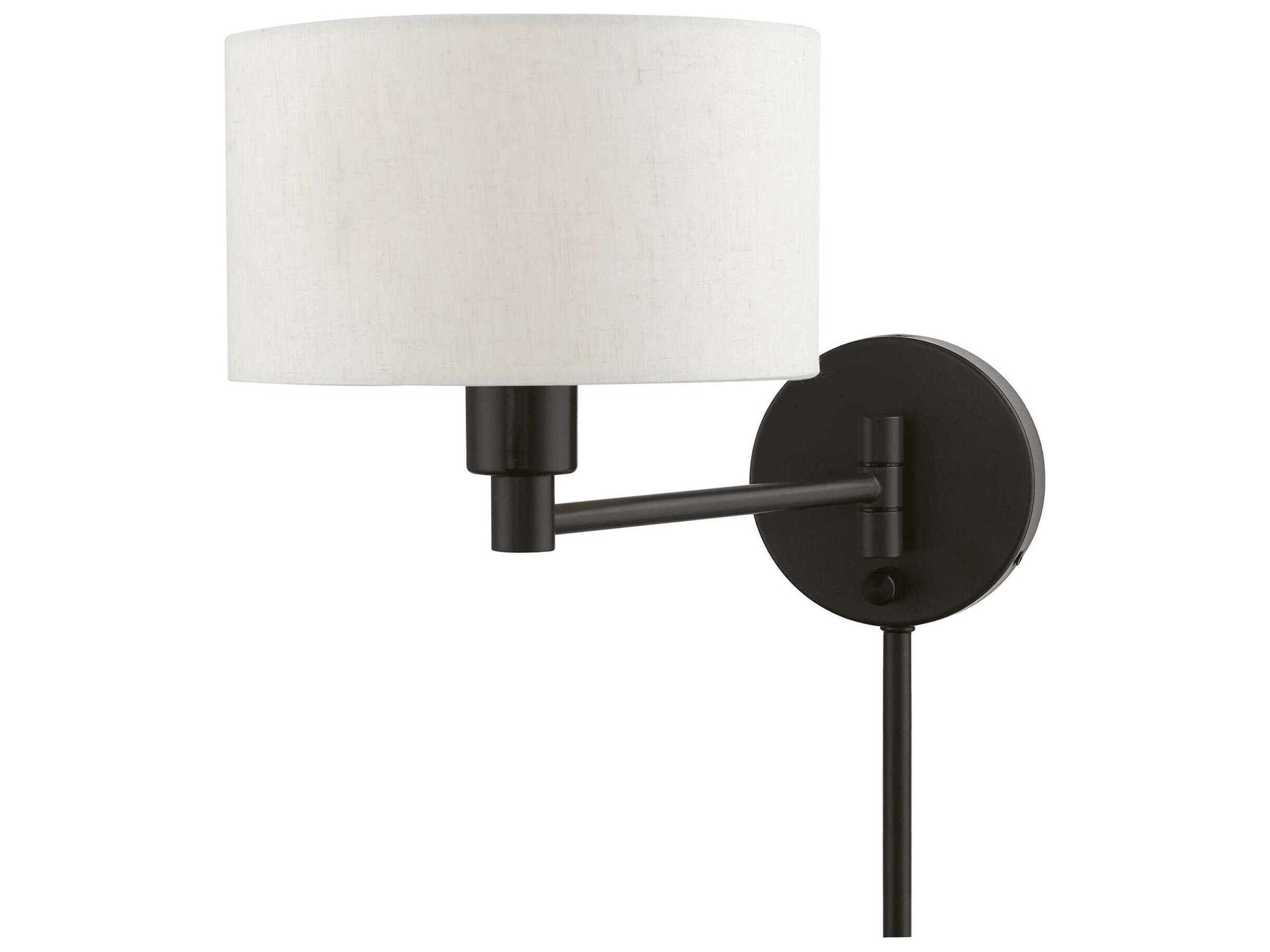 Livex Lighting 1 - Light Swing Arm with Oatmeal Shade