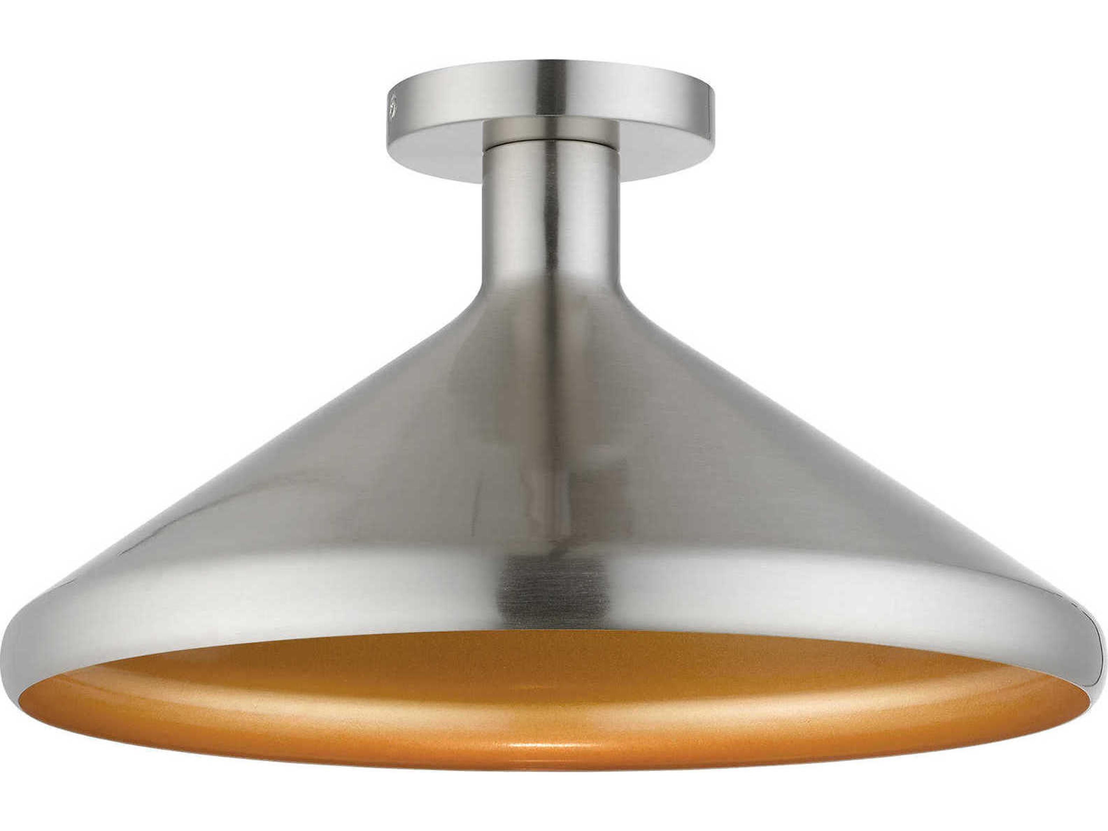 Geneva 1-Light Brushed Nickel Semi Flush Mount